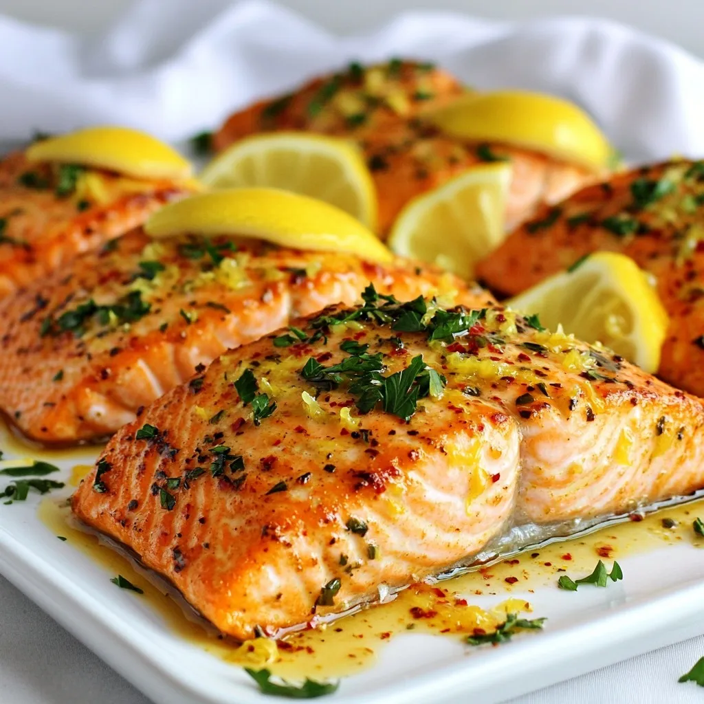 Baked Lemon Garlic Salmon Köstlich und Einfach Zubereiten