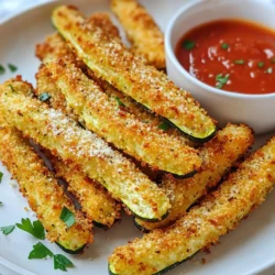 Für die perfekten Parmesan Zucchini Fries brauchen Sie: - 2 mittelgroße Zucchini, in Pommesform geschnitten - 1 Tasse Semmelbrösel (Vollkorn ist besser für den Biss) - ½ Tasse geriebener Parmesan - 1 Teelöffel Knoblauchpulver - 1 Teelöffel italienische Gewürzmischung - ½ Teelöffel Salz - ¼ Teelöffel schwarzer Pfeffer - 2 große Eier, verquirlt - Olivenölspray Diese Zutaten ergeben eine knusprige und schmackhafte Beilage. Die Zucchini bietet eine tolle, gesunde Basis für Ihr Gericht. Wählen Sie feste, glänzende Zucchini ohne Flecken. Diese sind frisch und haben mehr Geschmack. Kleinere Zucchini sind oft zarter und haben weniger Samen. Diese Sorte passt gut in die Pommesform. Wenn Sie große Zucchini verwenden, schneiden Sie sie in dünnere Streifen. Dicke Pommes können matschig werden. Achten Sie darauf, die Zucchini gut abzutrocknen. So bleibt die Panade besser haften. Die Gewürze machen den Unterschied! Knoblauchpulver bringt Tiefe. Die italienische Gewürzmischung gibt einen tollen Geschmack. Salz und Pfeffer runden alles ab. Mixen Sie die Gewürze gleichmäßig in die Semmelbrösel. So schmecken alle Pommes gleich gut. Sie können auch andere Gewürze hinzufügen. Experimentieren Sie mit Paprika oder Kräutern für mehr Vielfalt. {{ingredient_image_2}} Zuerst schneiden Sie die Zucchini in Pommesform. Sie brauchen zwei mittelgroße Zucchini. Achten Sie darauf, dass die Stücke gleich groß sind. Das hilft beim Garen. Bereiten Sie auch eine flache Schüssel vor. Dort werden die Semmelbrösel, der Parmesan, das Knoblauchpulver, die italienische Gewürzmischung, das Salz und der Pfeffer vermischt. Mischen Sie alles gut. In einer anderen Schüssel verquirlen Sie die zwei großen Eier. So haben Sie alles bereit. Tauchen Sie jede Zucchinistange in die verquirlten Eier. Lassen Sie die überschüssige Flüssigkeit abtropfen. Dann wälzen Sie die Zucchini in der Semmelbrösel-Mischung. Drücken Sie leicht, damit die Panade gut haftet. Das sorgt für einen leckeren Crunch. Die Zucchini-Pommes sind nun bereit für den Air Fryer. Heizen Sie Ihren Air Fryer auf 200°C vor. Geben Sie die Zucchini-Pommes in einer einzigen Schicht in den Korb. Achten Sie darauf, dass sie sich nicht überlappen. Sprühen Sie die Oberseite leicht mit Olivenöl. Frittieren Sie die Pommes etwa 10 bis 12 Minuten. Wenden Sie sie zur Hälfte der Zeit, damit sie gleichmäßig knusprig werden. Wenn sie goldbraun und knusprig sind, nehmen Sie sie sofort heraus. Servieren Sie die Pommes heiß, gerne mit Marinara- oder Ranch-Dressing zum Dippen. Um die perfekte Knusprigkeit zu erreichen, ist die richtige Vorbereitung wichtig. Die Zucchini sollten gleichmäßig dick geschnitten sein. Dadurch garen sie gleichmäßig. Wenn die Zucchini zu feucht sind, nehmen sie die Panade nicht gut an. Deshalb ist es wichtig, sie nach dem Schneiden gut abzutrocknen. Das Olivenöl hilft auch, die Pommes knusprig zu machen. Ein leichtes Besprühen reicht aus. Die Wahl der Semmelbrösel ist entscheidend. Vollkornsemmebrösel geben mehr Biss und Geschmack. Sie sind auch gesünder. Parmesan ist ein weiterer wichtiger Teil. Verwenden Sie frisch geriebenen Parmesan für den besten Geschmack. Er schmilzt gut und sorgt für eine tolle Kruste. Achten Sie darauf, die Mischung gut zu vermengen, damit der Geschmack gleichmäßig verteilt ist. Ein häufiger Fehler ist, die Zucchini-Pommes zu überfüllen. Wenn sie sich überlappen, werden sie nicht knusprig. Ein weiterer Fehler ist, nicht genug Öl zu verwenden. Zu wenig Öl führt zu einer matschigen Textur. Manche vergessen auch, die Pommes zur Hälfte der Zeit zu wenden. Das Wenden sorgt für eine gleichmäßige Bräunung und Knusprigkeit. Vermeiden Sie diese Fehler, um perfekte Zucchini-Pommes zu erhalten. Profi Tipps Wählen Sie die richtige Zucchini: Verwenden Sie frische, feste Zucchini für die besten Ergebnisse. Ältere Zucchini können wässrig sein und die Textur der Pommes beeinträchtigen. Experimentieren Sie mit Würzungen: Fügen Sie zusätzlich zu den italienischen Gewürzen auch Paprika oder Cayennepfeffer hinzu, um den Zucchini-Pommes eine scharfe Note zu verleihen. Vermeiden Sie Überfüllung: Achten Sie darauf, die Zucchini-Pommes im Air Fryer nicht zu überlappen, damit sie gleichmäßig und knusprig werden. Servieren Sie frisch: Genießen Sie die Zucchini-Pommes sofort nach dem Frittieren, um die beste Knusprigkeit zu gewährleisten. Sie können jedoch auch im Ofen bei niedriger Temperatur warm gehalten werden. {{image_4}} Ich liebe es, mit Gewürzen zu experimentieren. Sie können das Rezept leicht anpassen. Fügen Sie Paprika für eine rauchige Note hinzu. Curry-Pulver gibt den Pommes einen exotischen Geschmack. Wenn Sie es scharf mögen, probieren Sie Chili-Pulver oder Cayennepfeffer. Mischen Sie auch etwas Zitronenschale für einen frischen Kick. Diese einfachen Anpassungen machen Ihre Zucchini-Pommes noch interessanter. Für die Panade gibt es viele Optionen. Sie können auch Panko verwenden, um mehr Knusprigkeit zu erreichen. Wenn Sie keinen Parmesan mögen, probieren Sie pecorino. Veganer können Nusskäse oder Hefeflocken nutzen. Diese Alternativen geben den Pommes einen ganz neuen Geschmack. Sie können sogar die Semmelbrösel mit Mandeln oder Kokosnuss mischen. So erhalten Sie eine nussige Note. Wenn Sie glutenfrei kochen, nutzen Sie Mandelmehl oder glutenfreie Paniermehl. Diese Optionen sind ebenso lecker. Für eine noch gesündere Variante, lassen Sie die Panade ganz weg. Die Zucchini schmecken auch ohne sie gut. Achten Sie darauf, frische, feste Zucchini zu wählen. So bleiben die Pommes knackig und lecker. Veganer können die Eier durch pflanzliche Alternativen ersetzen, wie z. B. Leinsamen oder Apfelmus. Um Zucchini-Pommes frisch zu halten, lege sie in einen luftdichten Behälter. Stelle sicher, dass sie vollständig abgekühlt sind, bevor du sie verpackst. So bleibt die Knusprigkeit weitgehend erhalten. Du kannst auch ein Papiertuch zwischen die Pommes legen. Das absorbiert die Feuchtigkeit und verhindert, dass sie matschig werden. Die besten Methoden, um Zucchini-Pommes aufzuwärmen, sind im Air Fryer oder im Ofen. Stelle den Air Fryer auf 180°C (350°F) ein. Lege die Pommes in eine einzelne Schicht. Frittiere sie 5-7 Minuten lang, bis sie wieder knusprig sind. Wenn du den Ofen benutzt, heize ihn auf 200°C (400°F) vor. Lege die Pommes auf ein Backblech und backe sie 8-10 Minuten. Im Kühlschrank halten die Zucchini-Pommes etwa 2-3 Tage. Achte darauf, sie in einem luftdichten Behälter zu lagern. Im Gefrierfach halten sie bis zu einem Monat. Lege sie in einen Gefrierbeutel oder -behälter. Denke daran, die Pommes vor dem Einfrieren gut abzukühlen. So bleibt die Textur besser erhalten. Um Ihre Zucchini-Pommes extra knusprig zu machen, gibt es einige einfache Tricks. - Entwässern: Schneiden Sie die Zucchini und lassen Sie sie 30 Minuten in Salz liegen. Das Salz zieht Wasser heraus. - Trocken tupfen: Tupfen Sie die Zucchini mit einem Küchentuch trocken, um überschüssige Feuchtigkeit zu entfernen. - Semmelbrösel: Verwenden Sie Panko-Semmelbrösel. Diese sind gröber und machen die Pommes knuspriger. - Öl: Sprühen Sie die Pommes leicht mit Olivenöl, bevor Sie sie frittieren. Diese Schritte helfen, eine perfekte Knusprigkeit zu erreichen. Ja, Sie können viele andere Gemüsesorten verwenden! - Karotten: Sie sind süß und werden gut knusprig. - Süßkartoffeln: Diese geben einen tollen Geschmack und Farbe. - Paprika: Diese haben eine schöne Textur und sind einfach zuzubereiten. - Auberginen: Sie sind eine leckere Wahl, wenn Sie etwas anderes probieren möchten. Achten Sie darauf, die Gemüsesorten in ähnliche Größen zu schneiden, damit sie gleichmäßig garen. Die Zucchini-Pommes benötigen etwa 10-12 Minuten im Air Fryer. - Vorheizen: Heizen Sie den Air Fryer auf 200°C vor. - Wenden: Wenden Sie die Pommes nach 5-6 Minuten, um eine gleichmäßige Bräunung zu erreichen. - Überprüfen: Halten Sie die Pommes im Auge, um sicherzustellen, dass sie nicht verbrennen. Die genaue Zeit kann je nach Dicke der Pommes variieren. Zucchini-Pommes sind einfach und lecker. Wir haben die besten Zutaten entdeckt und wie man sie zubereitet. Die richtige Vorbereitung und Frittiertechnik sind entscheidend für den perfekten Biss. Achte auf Gewürze und Panade, um den Geschmack zu verbessern. Mit unseren Tipps gelingt dir jede Variation. Lagere sie richtig und genieße sie auch später. Jetzt bist du bereit, deinen eigenen Zucchini-Pommes zu zaubern. Viel Spaß beim Ausprobieren!