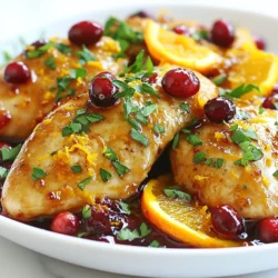 Für das Cranberry Orange Chicken Skillet benötigst du: - 4 Hähnchenbrustfilets, ohne Haut und Knochen - 1 Tasse frische Cranberries (oder gefrorene, wenn nicht saisonal) - 1 Orange, abgerieben und ausgepresst - 2 Esslöffel Honig - 1 Esslöffel Olivenöl - 1 Teelöffel Knoblauchpulver - 1 Teelöffel Zwiebelpulver - Salz und Pfeffer nach Geschmack - Frische Petersilie, gehackt, zum Garnieren Diese Zutaten sorgen für ein schnelles, leckeres Abendessen, das du in 30 Minuten zubereiten kannst. Frische Cranberries sind ideal, wenn sie in der Saison sind. Sie bieten den besten Geschmack und die beste Textur. Wenn du jedoch zu einer anderen Jahreszeit kochst, sind gefrorene Cranberries eine gute Wahl. Sie behalten ihren Geschmack und ihre Farbe. Du kannst sie direkt aus dem Gefrierfach verwenden, ohne sie vorher aufzutauen. Das macht die Zubereitung noch einfacher. Die Gewürze sind wichtig für den Geschmack des Gerichts. Knoblauchpulver und Zwiebelpulver verleihen dem Hähnchen eine herzhafte Note. Salz und Pfeffer bringen die Aromen zum Strahlen. Diese einfachen Zutaten heben das Geschmackserlebnis. Wenn du die Gewürze richtig dosierst, wird dein Gericht besonders schmackhaft. Die Kombination der frischen Cranberries und der Orange ergänzt die Gewürze perfekt. {{ingredient_image_2}} Zuerst nehme ich die Hähnchenbrustfilets. Ich tupfe sie mit Küchenpapier trocken. Dann würze ich beide Seiten gleichmäßig mit Salz, Pfeffer, Knoblauchpulver und Zwiebelpulver. Diese Gewürze geben dem Hähnchen viel Geschmack. Es ist wichtig, das Hähnchen gut zu würzen, damit es lecker wird. Jetzt erhitze ich eine große Pfanne. Ich gebe 1 Esslöffel Olivenöl hinein und stelle die Hitze auf mittelhoch. Wenn das Öl heiß ist, lege ich die Hähnchenbrustfilets in die Pfanne. Ich brate sie für etwa 6-7 Minuten auf jeder Seite. Das Hähnchen sollte goldbraun und durchgegart sein. Nach dem Braten nehme ich das Hähnchen aus der Pfanne und lege es beiseite. In derselben Pfanne gebe ich die frischen Cranberries, die Orangenschale und den frisch gepressten Orangensaft. Ich füge auch 2 Esslöffel Honig hinzu. Mit einem Holzlöffel rühre ich alles gut um. Es ist wichtig, die angebrannten Reste vom Pfannenboden zu lösen. Ich lasse die Mischung für 5-6 Minuten köcheln. Die Cranberries platzen und die Sauce wird dick. Nachdem die Sauce bereit ist, lege ich das gebratene Hähnchen wieder in die Pfanne und löffle die Sauce darüber. Ich lasse alles für 2-3 Minuten kochen, um das Hähnchen durchzuwärmen. Ein häufiger Fehler ist, das Hähnchen nicht trocken zu tupfen. Feuchtigkeit verhindert das Bräunen. Achte darauf, die Gewürze gleichmäßig zu verteilen. Wenn du das Hähnchen nicht würzt, fehlt der Geschmack. Lass die Sauce nicht zu lange köcheln. Sie sollte sämig, aber nicht zu dick sein. Du kannst die Cranberries durch andere Früchte ersetzen. Äpfel oder Pfirsiche bringen eine süße Note. Für einen schärferen Geschmack füge etwas Chili hinzu. Wenn du es süßer magst, erhöhe die Menge an Honig. Experimentiere mit verschiedenen Kräutern wie Thymian oder Rosmarin für neue Aromen. Eine große Pfanne ist wichtig, um das Hähnchen gleichmäßig zu braten. Verwende einen Holzlöffel, um die Sauce zu rühren. Das schützt die Pfanne und hilft, die Aromen zu vermischen. Ein Zester ist nützlich, um die Orangenschale fein abzureiben. Vergiss nicht, ein gutes Schneidebrett für die Vorbereitung zu haben. Pro Tipps Hähnchen marinieren: Lassen Sie die Hähnchenbrustfilets vor dem Braten mindestens 30 Minuten in einer Mischung aus Orangensaft, Honig und Gewürzen marinieren, um den Geschmack zu intensivieren. Frische Cranberries: Verwenden Sie frische Cranberries, wenn sie verfügbar sind, da sie einen besseren Geschmack und eine angenehmere Textur bieten als gefrorene. Die Sauce anpassen: Passen Sie die Süße der Sauce nach Ihrem Geschmack an, indem Sie mehr oder weniger Honig hinzufügen, je nachdem, wie süß Sie es möchten. Garnitur kreativ gestalten: Verwenden Sie zusätzlich zur Petersilie auch Orangenscheiben oder geröstete Nüsse als Garnitur, um dem Gericht mehr Farbe und Textur zu verleihen. {{image_4}} Eine leckere Idee ist, Nüsse hinzuzufügen. Walnüsse oder Pekannüsse passen gut. Sie geben einen tollen Crunch. Dazu röstest du die Nüsse leicht in der Pfanne. So entfalten sie ihren vollen Geschmack. Füge die Nüsse einfach kurz vor dem Servieren hinzu. Das gibt dem Gericht eine tolle Textur und mehr Geschmack. Wenn du eine vegane Variante willst, benutze Tofu. Tofu ist eine gute Proteinquelle. Wähle festen Tofu für die beste Textur. Schneide den Tofu in Würfel. Brate ihn in Olivenöl, bis er goldbraun ist. Bereite die Sauce wie im Rezept vor und füge den gebratenen Tofu hinzu. So erhältst du ein schmackhaftes und gesundes Gericht. Experimentiere mit anderen Früchten, um neue Geschmäcker zu entdecken. Äpfel oder Birnen können eine süße Note bringen. Schneide sie in kleine Stücke und füge sie zur Sauce hinzu. Auch Kirschen oder Pfirsiche sind gute Optionen. Achte darauf, die Früchte in der gleichen Zeit wie die Cranberries zu kochen. So bleiben sie saftig und lecker. Wenn du Reste von deinem Cranberry Orange Chicken Skillet hast, bewahre sie in einem luftdichten Behälter auf. So bleiben die Aromen frisch. Du kannst das Gericht bis zu drei Tage im Kühlschrank lagern. Achte darauf, es abzukühlen, bevor du es in den Kühlschrank stellst. So vermeidest du Kondensation, die die Textur beeinträchtigen könnte. Wenn du mehr für später aufbewahren möchtest, friere die Reste ein. Teile das Gericht in Portionen auf und lege sie in gefriergeeignete Behälter. So bleibt dein Cranberry Orange Chicken bis zu drei Monate frisch. Beschrifte die Behälter mit dem Datum. So vergisst du nicht, was drin ist. Um die beste Qualität beim Aufwärmen zu erhalten, lasse das Gericht zuerst im Kühlschrank auftauen. Erhitze es dann in einer Pfanne bei mittlerer Hitze. Füge einen Spritzer Wasser oder Brühe hinzu, um die Sauce wieder cremig zu machen. Rühre gut um und erwärme es, bis es heiß ist. So bleibt das Hähnchen saftig und die Sauce lecker. Die Zubereitung des Cranberry Orange Chicken Skillets dauert insgesamt etwa 30 Minuten. Die Vorbereitung der Zutaten braucht rund 10 Minuten. Dann kochen Sie das Hähnchen und die Sauce in etwa 20 Minuten. Diese schnelle Zubereitungszeit macht es zu einem großartigen Abendessen für hektische Tage. Ja, Sie können gefrorene Cranberries verwenden. Sie sind eine gute Option, wenn frische Cranberries nicht verfügbar sind. Achten Sie darauf, sie vorher nicht aufzutauen. Fügen Sie sie direkt in die Pfanne hinzu. Sie werden beim Kochen weich und geben dennoch einen tollen Geschmack. Cranberry Orange Chicken passt gut zu vielen Beilagen. Hier sind einige Ideen: - Reis oder Quinoa: Sie nehmen die leckere Sauce gut auf. - Grüner Salat: Ein frischer Salat ergänzt das Gericht perfekt. - Ofengemüse: Geröstetes Gemüse bringt zusätzliche Textur und Geschmack. - Kartoffelpüree: Cremiges Püree harmoniert gut mit der fruchtigen Sauce. Mit diesen Optionen wird Ihr Essen vielseitig und lecker. Cranberry Orange Chicken ist einfach und lecker. Wir haben die besten Zutaten und Schritte besprochen. Frische oder gefrorene Cranberries bringen Geschmack. Gewürze sind wichtig fürs Essen. Tipps helfen, häufige Fehler zu vermeiden. Variationen bieten für jeden etwas. Reste sind einfach zu lagern und aufzuwärmen. Ich hoffe, du kannst es bald ausprobieren und genießen!