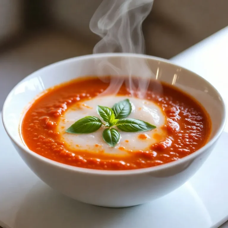 Für eine köstliche Winter-Tomatensuppe brauchen Sie: - 2 Esslöffel Olivenöl - 1 mittlere Zwiebel, grob gehackt - 2 Knoblauchzehen, fein gehackt - 4 große, reife Tomaten, gewürfelt - 2 Tassen natriumarme Gemüsebrühe - 1 Teelöffel getrockneter Oregano - 1 Teelöffel getrocknetes Basilikum - 1/2 Tasse Schlagsahne oder Kokosnusscreme - Salz und Pfeffer nach Geschmack - Frische Basilikumblätter zur Dekoration Die Tomaten sind das Herz dieser Suppe. Reife Tomaten bringen viel Geschmack. Sie geben der Suppe eine schöne Farbe und Textur. Wenn Sie milchfrei kochen möchten, nutzen Sie Kokosnusscreme. Diese sorgt für eine cremige Konsistenz. Sie hat auch einen leichten, süßen Geschmack, der gut passt. So bleibt die Suppe trotzdem lecker und vollmundig. Für den besten Geschmack empfehle ich getrockneten Oregano und Basilikum. Diese Kräuter bringen Wärme und Tiefe in die Suppe. Sie können auch frische Kräuter verwenden, wenn Sie möchten. Ein Hauch von frischem Basilikum als Garnitur macht die Suppe noch ansprechender. Salz und Pfeffer sind wichtig. Sie helfen, die Aromen zu verstärken und die Süße der Tomaten hervorzuheben. {{ingredient_image_2}} Um die Winter-Tomatensuppe zu machen, brauchst du zuerst die Zutaten. Hier ist, was du sammeln solltest: - 2 Esslöffel Olivenöl - 1 mittlere Zwiebel, grob gehackt - 2 Knoblauchzehen, fein gehackt - 4 große, reife Tomaten, gewürfelt - 2 Tassen natriumarme Gemüsebrühe - 1 Teelöffel getrockneter Oregano - 1 Teelöffel getrocknetes Basilikum - 1/2 Tasse Schlagsahne oder Kokosnusscreme - Salz und Pfeffer nach Geschmack - Frische Basilikumblätter zur Dekoration Jetzt hast du alles bereit. Was du als Nächstes tust, ist wichtig. Hacke die Zwiebel grob und den Knoblauch fein. So wird der Geschmack stark und frisch. Erhitze das Olivenöl in einem großen Topf bei mittlerer Hitze. Gib die Zwiebel hinein. Sautiere sie für etwa 5 Minuten, bis sie weich und durchsichtig ist. Füge dann den Knoblauch hinzu und brate ihn für eine weitere Minute an. Rühre ständig, damit er nicht anbrennt. Jetzt kommen die gewürfelten Tomaten. Gib sie in den Topf und koche alles für 7 bis 10 Minuten. Die Tomaten sollten weich werden und ihre Säfte freigeben. Danach kommt die Gemüsebrühe dazu. Lass die Mischung köcheln und füge den Oregano und das Basilikum hinzu. Schmecke mit Salz und Pfeffer ab und lass alles weitere 15 Minuten köcheln. Jetzt ist es Zeit, die Suppe zu pürieren. Nutze einen Stabmixer, um die Suppe glatt zu machen. Du kannst auch einen Standmixer verwenden, aber sei vorsichtig mit der heißen Suppe. Gib die pürierte Suppe zurück in den Topf und rühre die Schlagsahne ein. Erhitze die Suppe bei niedriger Hitze, aber koche sie nicht mehr. Serviere die heiße Suppe und dekoriere sie mit frischen Basilikumblättern. Du kannst sie mit knusprigem Brot oder Croutons genießen. So wird deine Winter-Tomatensuppe warm und wohlschmeckend! Für die beste Winter-Tomatensuppe wähle reife, saftige Tomaten. Sie geben der Suppe einen tollen Geschmack. Achte auf Tomaten mit einer tiefen roten Farbe. Diese sind am süßesten und aromatischsten. Ideal sind Sorten wie Roma oder San Marzano. Du kannst auch gut geerntete Tomaten aus der Dose verwenden. Sie sind oft reif und geschmackvoll, auch außerhalb der Saison. Das Sautieren von Zwiebeln und Knoblauch ist ein wichtiger Schritt. Beginne mit mittlerer Hitze, um das Olivenöl gut zu erhitzen. Füge die grob gehackte Zwiebel hinzu und rühre sie regelmäßig um. So wird sie gleichmäßig weich und durchscheinend. Nach etwa fünf Minuten kannst du den fein gehackten Knoblauch hinzufügen. Rühre weiter, damit der Knoblauch nicht anbrennt. Eine Minute reicht aus, um den vollen Geschmack zu entfalten. Um den Geschmack deiner Suppe anzupassen, experimentiere mit Gewürzen. Oregano und Basilikum sind klassisch, aber du kannst auch etwas Paprika oder Chili hinzufügen. Diese geben der Suppe eine schöne Tiefe. Wenn du es süßer magst, füge eine Prise Zucker hinzu. Wenn die Suppe zu dick ist, kannst du mehr Gemüsebrühe oder Wasser hinzufügen. Probiere es aus, bis du den perfekten Geschmack findest. Pro Tipps Frische Tomaten verwenden: Wählen Sie reife, saftige Tomaten für den besten Geschmack. Diese verleihen der Suppe eine natürliche Süße und Frische. Variieren Sie die Kräuter: Experimentieren Sie mit frischen Kräutern wie Thymian oder Petersilie, um der Suppe eine individuelle Note zu verleihen. Die Konsistenz anpassen: Für eine dickere Suppe können Sie zusätzliches Gemüse wie Karotten oder Sellerie hinzufügen und mitpürieren. Servieren mit Beilagen: Genießen Sie die Suppe mit knusprigem Brot oder Croutons, um Textur und Geschmack zu verbessern. {{image_4}} Um eine vegane Version zu machen, ersetze die Schlagsahne mit Kokosnusscreme. Diese gibt der Suppe eine cremige Textur. Die anderen Zutaten bleiben gleich. Du kannst auch mehr Gemüsebrühe verwenden, um den Geschmack zu verstärken. Füge frisches Gemüse wie Karotten oder Sellerie hinzu, wenn du magst. So wird die Suppe noch nahrhafter und herzhafter. Um die Suppe noch cremiger zu machen, füge nach dem Pürieren einen Schuss Mandelmilch oder Hafermilch hinzu. Diese Optionen sind lecker und passen gut zu Tomaten. Du kannst auch etwas geriebenen Käse wie Parmesan oder Mozzarella hinzufügen, um einen herzhaften Geschmack zu erzielen. Für einen besonderen Touch kannst du geröstete Paprika oder Pilze einrühren. Diese Zutaten bringen mehr Geschmack und Farbe. Wenn du mehr Würze magst, probiere verschiedene Gewürze aus. Chili-Flocken geben einen scharfen Kick. Paprika oder Kreuzkümmel verleihen der Suppe einen interessanten Geschmack. Du kannst auch frische Kräuter wie Thymian oder Petersilie verwenden. Diese bringen frische Aromen in die Suppe. Ein Spritzer Zitronensaft am Ende sorgt für eine angenehme Säure. So wird die Suppe lebendiger und frischer. Um die Winter-Tomatensuppe im Kühlschrank richtig zu lagern, gehe wie folgt vor: - Lass die Suppe zuerst auf Raumtemperatur abkühlen. - Fülle die Suppe in einen luftdichten Behälter. - Stelle sicher, dass der Behälter gut verschlossen ist. - Die Suppe hält sich so etwa 3 bis 5 Tage. Das richtige Lagern bewahrt den guten Geschmack und die Frische der Suppe. Wenn du die Suppe länger aufbewahren möchtest, kannst du sie einfrieren: - Lass die Suppe komplett abkühlen. - Verwende gefriergeeignete Behälter oder Zip-Lock-Beutel. - Fülle die Suppe in die Behälter, lasse etwas Platz für die Ausdehnung. - Beschrifte die Behälter mit Datum und Inhalt. - Im Gefrierfach hält die Suppe bis zu 3 Monate. Das Einfrieren ist eine tolle Möglichkeit, die Suppe für kalte Tage bereitzuhalten. Um die übrig gebliebene Suppe aufzuwärmen, gehe wie folgt vor: - Gieße die Suppe in einen Topf. - Erhitze die Suppe bei mittlerer Hitze. - Rühre die Suppe gelegentlich um, um ein Anbrennen zu vermeiden. - Wenn die Suppe zu dick ist, füge etwas Wasser oder Brühe hinzu. Achte darauf, die Suppe nicht zu überhitzen. So bleibt sie cremig und lecker. Die Winter-Tomatensuppe bleibt im Kühlschrank bis zu fünf Tage frisch. Ich empfehle, sie in einem luftdichten Behälter zu lagern. Wenn Sie die Suppe länger aufbewahren möchten, können Sie sie auch einfrieren. In einem gut verschlossenen Behälter bleibt die Suppe bis zu drei Monate genießbar. Denken Sie daran, die Suppe vor dem Einfrieren abzukühlen. Ja, frische Tomaten sind eine tolle Option! Achten Sie darauf, reife und saftige Tomaten zu wählen. Ich empfehle, etwa vier große Tomaten zu würfeln. Kochen Sie die frischen Tomaten einfach wie im Rezept beschrieben. Sie geben der Suppe einen tollen, frischen Geschmack. Es gibt viele köstliche Optionen! Knuspriges Brot oder Croutons passen perfekt zur Suppe. Auch ein einfacher gemischter Salat ist eine gute Wahl. Wenn Sie etwas mehr wollen, probieren Sie gegrillten Käse. Der geschmolzene Käse ergänzt die Suppe wunderbar. In diesem Artikel haben wir die Hauptzutaten für eine köstliche Winter-Tomatensuppe behandelt. Ich habe Tipps zur Zubereitung, zu Variationen und zur richtigen Aufbewahrung gegeben. Achte beim Kochen auf gute Zutaten und Gewürze, um den Geschmack zu verbessern. Du kannst die Suppe vegan oder cremig machen. Mit diesen einfachen Schritten und Tricks hast du die beste Suppe in der Winterzeit. Nutze die Informationen und genieße deine selbstgemachte Suppe!