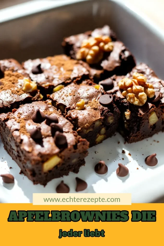Entdecke unser unwiderstehliches Apfel-Brownies Rezept! Diese gesunden Brownies mit Äpfeln sind nicht nur einfach zuzubereiten, sondern auch die perfekte Mischung aus Schokolade und Früchten. Perfekt für jeden Anlass oder einfach zum Naschen. Verwöhne deine Familie und Freunde mit diesen köstlichen, saftigen Schokoladen-Brownies. Speichere jetzt das Rezept und bring fruchtigen Genuss auf deinen Tisch! #ApfelBrownies #GesundeBrownies #EinfacheBrownies #SchokoladenBrowniesRezept