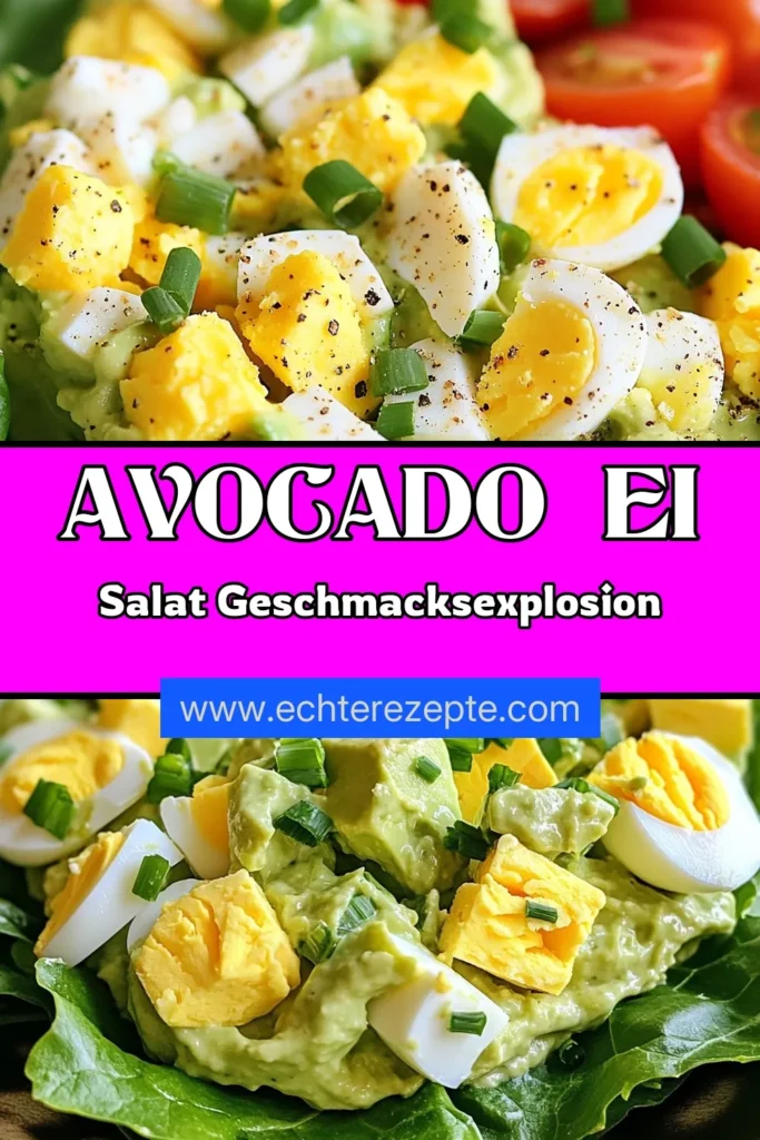 Entdecke unser köstliches Avocado Eier Salat Rezept, das gesunde Rezepte mit Avocado perfekt vereint! Dieser einfache Eier Salat ist nicht nur schnell zubereitet, sondern auch proteinreich und ideal für eine leichte Mahlzeit. Probiere die cremige Mischung aus Avocado und Eiern aus und erlebe den Geschmack! Teile deine Kreation und speichere das Rezept für später! #AvocadoEierSalat #gesundeRezepteMitAvocado #einfacherEierSalat #proteinreicherSalat