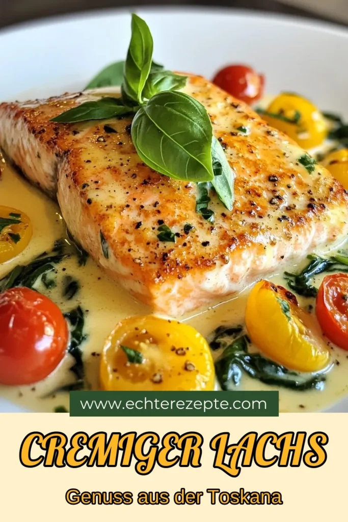Entdecke dieses köstliche Rezept für cremigen Lachs, das deine Geschmacksnerven verwöhnt! Der toskanische Lachs mit Spinat und einer unglaublich cremigen Sauce ist einfach zuzubereiten und perfekt für jeden Anlass. Dieses italienische Lachsgericht vereint Aromen von frischen Kirschtomaten und Parmesan. Hol dir das Rezept für deinen nächsten Dinnerabend! #cremigerLachs #toskanischerLachs #LachsRezeptEinfach #LachsMitSpinat