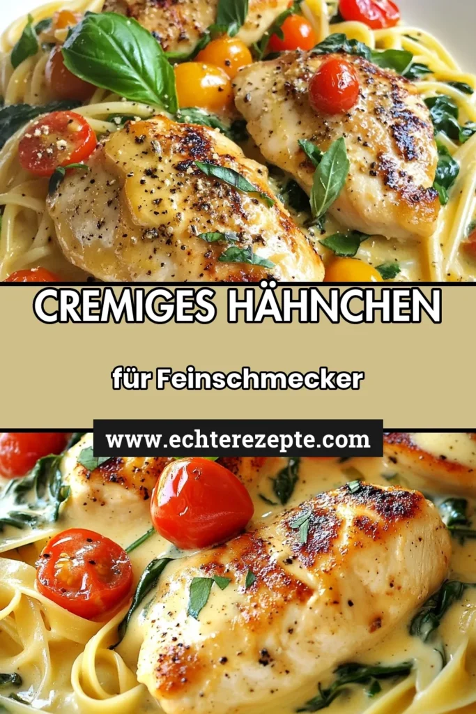 Entdecke das cremige Tuscanische Hähnchen, das deine Geschmacksknospen verzaubern wird! Dieses Hähnchenbrustfilets Rezept ist perfekt für Fans der italienischen Küche. Mit einfachen Hähnchenrezepten bekommst du in nur 30 Minuten ein köstliches, cremiges Pastagericht, das jedem schmeckt. Lass dich inspirieren und probiere es aus! Speichere dieses Rezept für später! #CremigesTuscanischesHähnchen #EinfachesHähnchenrezept #ItalienischeKüche #CremigePastagerichte