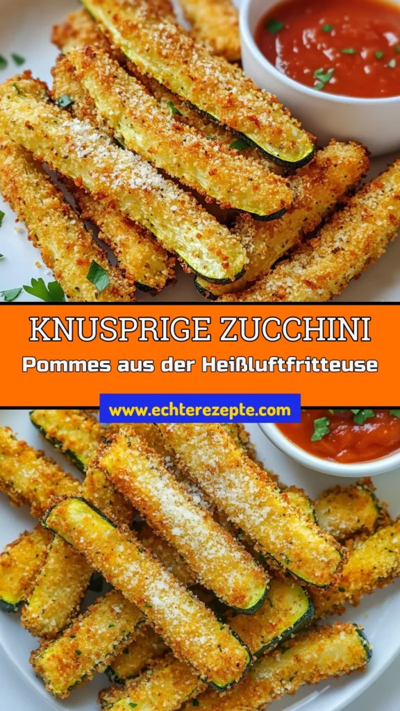 Entdecke mit diesem Air Fryer Rezept für Crispy Zucchini Pommes eine gesunde Snack-Option! Diese Parmesan Zucchini sind perfekt als einfache Beilagen oder als köstlicher Snack für zwischendurch. In nur 22 Minuten zubereitet, sind sie knusprig und voller Geschmack! Hol dir das Rezept und verwandle deine Zucchini in ein unwiderstehliches Gericht! Speichere es dir für später! #CrispyZucchiniPommes #AirFryerRezept #GesundeSnacks #EinfacheBeilagen