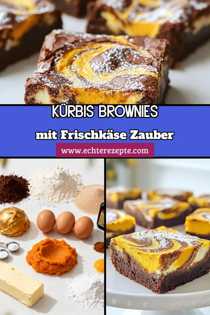 Entdecke dieses köstliche Rezept für Kürbis Frischkäse Brownies! Mit unserem Marmor Brownies Rezept zauberst du einfache Brownies mit Kürbis, die perfekt für den Herbst sind. Das Frischkäse Dessert Rezept vereint herzhafte Kürbisnoten und cremige Frischkäse-Marmorierung. Lass dir diese herbstlichen Brownies nicht entgehen – klicke jetzt und speichere das Rezept für dein nächstes Backabenteuer! #KürbisBrownies #MarmorBrownies #HerbstBacken #FrischkäseDessert