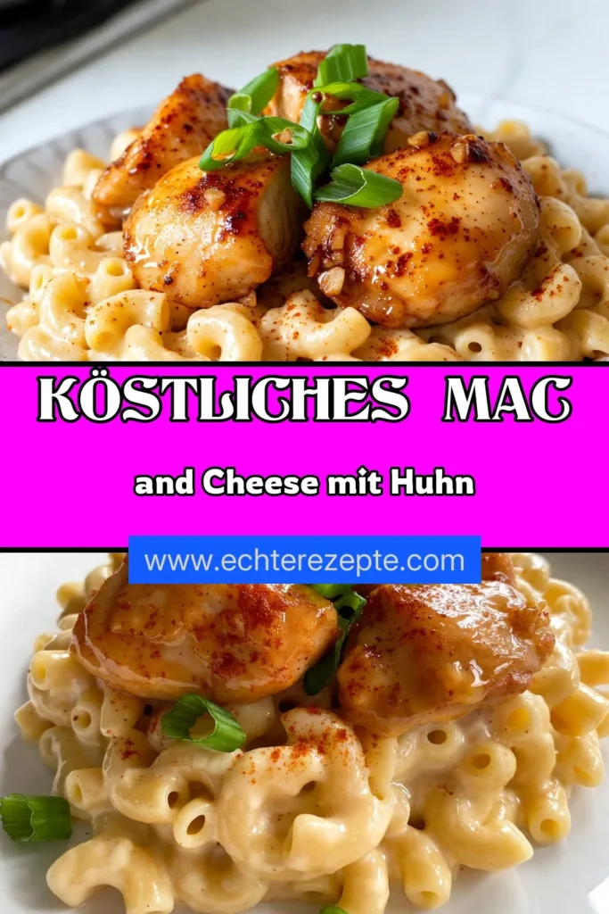 Entdecken Sie das köstliche Rezept für Honig Knoblauch Butter Hühnchen in cremigem Mac and Cheese! Dieses schnelle Hühnchen Pasta Gericht vereint die Aromen von süßem Honig und würzigen Käsigen Makkaroni, perfekt für ein schnelles Dinner. In nur 30 Minuten zubereitet, ist es ein Genuss für die ganze Familie. Speichern Sie dieses Mac and Cheese Rezept für Ihre nächste Mahlzeit! #macandcheeserezept #honigknoblauchbutterhühnchen #snackidea #dinnerinspo