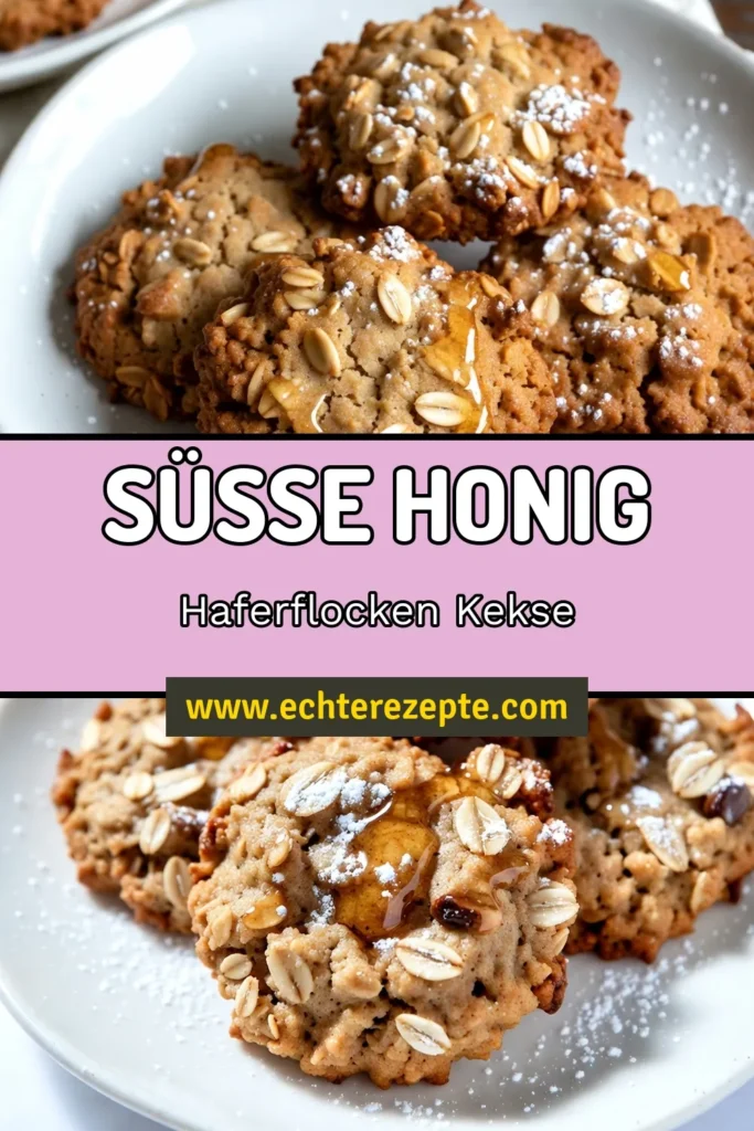 Entdecken Sie das perfekte Rezept für Honig Haferflocken Kekse! Diese süßen Kekse mit Honig sind nicht nur köstlich, sondern auch gesund. Ideal für alle, die einfache Keksrezepte lieben oder nach leckeren Haferflocken Rezepten suchen. Überraschen Sie Ihre Familie mit diesen schnell zubereiteten, gesunden Keksrezepte! Probieren Sie es aus und teilen Sie Ihre Kreationen! #HonigHaferflockenKekse #GesundeKeksrezepte #EinfacheKeksrezepte #HaferflockenRezepte