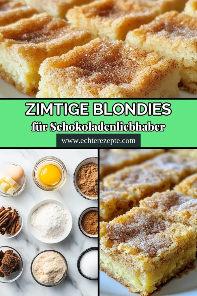 Entdecke die Freude an unseren Zimt-Zucker Blondies! Dieses einfache Blondie Rezept kombiniert die perfekte Süße mit einem Hauch von Zimt. Mit Butter Blondies, die zart und lecker sind, wirst du schnell zum Zimt Dessert Rezept-Experten. Ideal für jede Gelegenheit! Hole dir das Rezept, probiere es aus und teile die köstlichen Blondies mit Freunden! #ZimtZuckerBlondies #BlondiesMitZimtUndZucker #Backen #ZimtDessertRezept