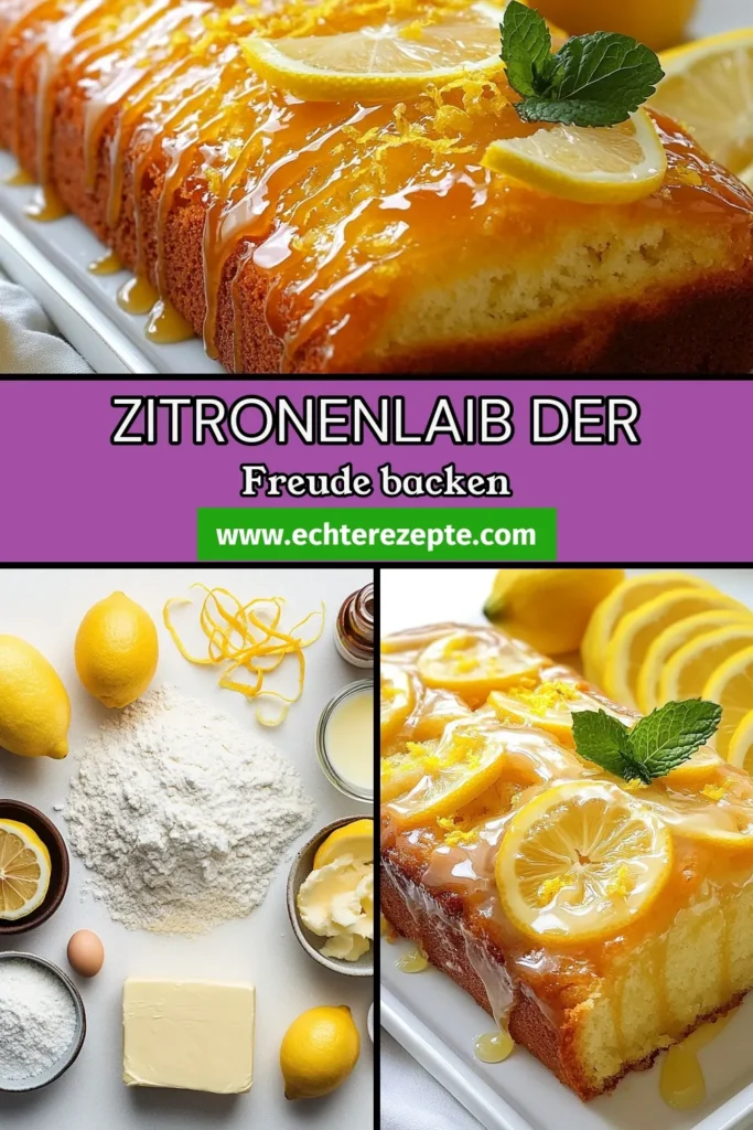 Entdecken Sie unser einfaches Zitronenkuchen Rezept für einen köstlichen glasierten Zitronenlaib! Dieser Zitronenkuchen mit Joghurt ist perfekt für jeden Anlass und überrascht mit seinem frischen, zesty Geschmack. Bereiten Sie sich darauf vor, Ihre Gäste mit diesem einfachen Zitronenkuchen zu beeindrucken. Probieren Sie unser Zesty Lemon Loaf Rezept und bringen Sie frische Leichtigkeit in Ihre Küche! Speichern Sie es jetzt! #ZitronenkuchenRezept #GlasierterZitronenlaib #ZitronenkuchenMitJoghurt #EinfacherZitronenkuchen