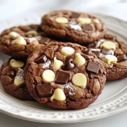 Um die besten dreifach Schokoladen-Brownie-Cookies zu machen, brauchst du: - 1 Tasse ungesalzene Butter, geschmolzen - 1 Tasse brauner Zucker - 1/2 Tasse Zucker - 2 große Eier - 1 Teelöffel Vanilleextrakt - 1 Tasse Weizenmehl - 1/3 Tasse ungesüßtes Kakaopulver - 1/2 Teelöffel Backpulver - 1/4 Teelöffel Salz - 1 Tasse halbsüße Schokoladenstückchen - 1/2 Tasse Vollmilchschokoladenstückchen - 1/2 Tasse weiße Schokoladenstückchen Diese Zutaten bringen die perfekte Mischung aus Geschmack und Textur. Die Butter sorgt für reichhaltigen Geschmack. Die Zuckermischung macht die Cookies süß. Die Eier geben dem Teig Struktur. Die verschiedenen Schokoladenstückchen bringen den dreifachen Schokoladengenuss. Du kannst einige Zutaten leicht ersetzen. Zum Beispiel kannst du: - Kokosöl anstelle von Butter verwenden. - Honig oder Ahornsirup anstelle von Zucker nutzen. - Eiersatz wie Apfelmus oder Leinsamen verwenden. Diese Alternativen können den Geschmack leicht verändern, aber sie funktionieren gut. So kannst du die Cookies nach deinem Wunsch anpassen. Wenn du glutenfrei backen möchtest, ist das auch möglich. Ersetze das Weizenmehl durch glutenfreies Mehl. Achte darauf, dass die anderen Zutaten ebenfalls glutenfrei sind. Du kannst auch Mandelmehl verwenden, um einen nussigen Geschmack zu erhalten. So hast du leckere Cookies, die für alle geeignet sind. {{ingredient_image_2}} Heize deinen Ofen auf 175 °C vor. Das sorgt für gleichmäßiges Backen. Lege ein Backblech mit Backpapier aus. Dies hilft, die Cookies nicht anzuhaften. Nimm eine große Rührschüssel. Gib die geschmolzene Butter, braunen Zucker und weißen Zucker hinein. Verquirle alles gut, bis die Mischung glatt ist. Füge dann die Eier nacheinander hinzu. Schlage jedes Ei gut ein, bevor du das nächste hinzufügst. Rühre den Vanilleextrakt unter. In einer separaten Schüssel siebe das Mehl, Kakaopulver, Backpulver und Salz zusammen. Dies sorgt für eine gleichmäßige Verteilung der trockenen Zutaten. Füge die trockenen Zutaten nach und nach zu den feuchten hinzu. Rühre, bis ein Teig entsteht, aber übermixen nicht! Jetzt kommt der beste Teil! Mische die halbsüßen, Vollmilch- und weißen Schokoladenstückchen vorsichtig unter. Verwende einen Esslöffel oder einen Keksscooper, um Portionen des Teigs auf das Backblech zu setzen. Lass genügend Platz zwischen den Cookies, da sie beim Backen auseinanderlaufen. Backe die Cookies für 10 bis 12 Minuten. Die Ränder sollten fest sein, die Mitte bleibt aber weich. Lass sie fünf Minuten auf dem Blech abkühlen. Danach lege die Cookies auf ein Kuchengitter, damit sie vollständig abkühlen. Die ideale Backtemperatur für diese Cookies liegt bei 175 °C. Backen Sie die Cookies 10 bis 12 Minuten. Achten Sie darauf, dass die Ränder fest sind, aber die Mitte noch weich bleibt. So bleiben die Cookies schön saftig. Wenn Sie die Cookies zu lange backen, werden sie hart. Um den Teig perfekt zu machen, mischen Sie die Zutaten nicht zu lange. Rühren Sie nur, bis alles gut vermengt ist. Übermischung führt dazu, dass die Cookies zäh werden. Fügen Sie die Schokoladenstückchen vorsichtig hinzu und sorgen Sie dafür, dass sie gleichmäßig verteilt sind. Lagern Sie die Cookies in einem luftdichten Behälter. So bleiben sie frisch und weich. Normalerweise halten sie sich bis zu einer Woche. Für längere Haltbarkeit können Sie die Cookies einfrieren. Wickeln Sie sie gut ein und legen Sie sie in einen Gefrierbeutel. So behalten sie ihren Geschmack. Pro Tipps Butter abkühlen lassen: Stellen Sie sicher, dass die geschmolzene Butter nicht mehr heiß ist, da sie sonst die Eier kochen und die Konsistenz des Teigs beeinträchtigen kann. Mehl sorgfältig abmessen: Verwenden Sie einen Messbecher und schöpfen Sie das Mehl vorsichtig, um eine Überfüllung zu vermeiden, die zu dichten Cookies führen kann. Platz zwischen den Cookies: Achten Sie darauf, genügend Platz zwischen den Teighaufen zu lassen, da die Cookies beim Backen auseinanderlaufen und sonst zusammenkleben können. Cookies richtig abkühlen: Lassen Sie die Cookies auf dem Blech etwas abkühlen, bevor Sie sie auf ein Kuchengitter übertragen, um sicherzustellen, dass sie ihre Form behalten. {{image_4}} Um deine dreifach Schokoladen-Brownie-Cookies noch besser zu machen, kannst du tolle Zutaten hinzufügen. Walnüsse oder Pekannüsse geben einen knusprigen Biss. Auch eine Prise Zimt oder Meersalz kann den Geschmack heben. Wenn du es fruchtig magst, probiere getrocknete Kirschen oder Himbeeren. Diese Zutaten machen deine Cookies noch leckerer! Wenn du eine spezielle Diät hast, gibt es viele Anpassungen. Für vegane Cookies kannst du die Eier durch Apfelmus oder Leinsamen ersetzen. Nutze vegane Schokolade, um die Schokoladenstückchen zu ersetzen. Für glutenfreie Cookies, verwende glutenfreies Mehl statt Weizenmehl. Diese Änderungen machen die Cookies für jeden zugänglich. Bei besonderen Anlässen kannst du die Cookies kreativ präsentieren. Staple sie auf einem schönen Teller und bestäube sie mit Puderzucker. Serviere sie mit einer Kugel Vanilleeis für einen dekadenten Genuss. Du kannst sie auch in kleinen Tüten verpacken und verschenken. Das macht jeden Anlass besonders! Bewahre die Cookies an einem kühlen, trockenen Ort auf. Ein Keksbehälter ist ideal. Stelle sicher, dass der Behälter luftdicht ist. So bleibt die Feuchtigkeit draußen. Vermeide die Nähe zu Wärmequellen. Hitze kann die Cookies weich machen. Die Cookies halten sich etwa eine Woche frisch. Achte darauf, sie nicht in den Kühlschrank zu legen. Der Kühlschrank kann die Textur verändern. Wenn du die Cookies länger genießen möchtest, kannst du sie einfrieren. Einfrieren ist eine tolle Methode für längere Haltbarkeit. Lass die Cookies zuerst vollständig abkühlen. Lege sie dann in einen gefriergeeigneten Behälter. Achte darauf, sie gut zu verpacken. So verhinderst du Gefrierbrand. Du kannst die gefrorenen Cookies bis zu drei Monate aufbewahren. Um sie zu genießen, lass sie einfach bei Raumtemperatur auftauen. Die Cookies sind in einem luftdichten Behälter bis zu einer Woche frisch. Sie können auch im Kühlschrank aufbewahrt werden, wo sie bis zu zehn Tage halten. Achten Sie darauf, sie gut zu verpacken, damit sie nicht austrocknen. Wenn Sie die Cookies länger aufbewahren möchten, frieren Sie sie ein. So bleiben sie bis zu drei Monate köstlich. Ja, die Schokoladenstückchen können leicht angepasst werden. Statt halbsüßer Schokolade können Sie dunkle oder sogar aromatisierte Schokoladenstückchen verwenden. Weiße Schokolade kann durch Erdnussbutterstückchen ersetzt werden. Fühlen Sie sich frei, Nüsse oder Trockenfrüchte hinzuzufügen. Experimentieren macht Spaß und gibt jedem Biss einen neuen Geschmack. Wenn der Teig zu klebrig ist, können Sie etwas mehr Mehl hinzufügen. Fügen Sie jeweils einen Esslöffel hinzu und rühren Sie gut um. Achten Sie darauf, nicht zu viel Mehl zu verwenden, um die Cookies nicht zu trocken zu machen. Eine andere Möglichkeit ist, den Teig für 30 Minuten in den Kühlschrank zu legen. So wird er fester und lässt sich besser formen. Die Zutaten für dreifach Schokoladen-Brownie-Cookies machen deine Backerfahrung besonders. Ich habe erklärt, welche Hauptzutaten wichtig sind und welche Alternativen es gibt, auch für Glutenunverträglichkeit. Die Schritt-für-Schritt-Anleitung hilft dir, den Teig richtig zuzubereiten. Tipps und Tricks sorgen dafür, dass deine Cookies perfekt werden. Du kannst die Cookies variieren und passend für jeden Anlass servieren. Mit den Lagerungshinweisen bleibt alles frisch. Jetzt bist du bereit, diese köstlichen Cookies zu backen und zu genießen!