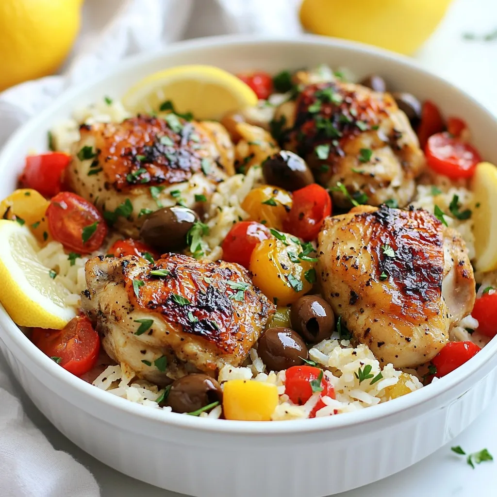 Köstliches One-Pot Greek Chicken and Rice Gericht