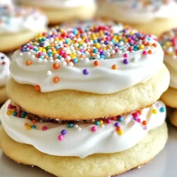 Für die perfekten Lofthouse Style Zuckerkekse brauchen Sie einige einfache Zutaten. Hier sind die Hauptzutaten: - 2 3/4 Tassen Weizenmehl - 1 Teelöffel Natron - 1/2 Teelöffel Backpulver - 1 Tasse ungesalzene Butter, weich - 1 1/2 Tassen Kristallzucker - 1 Ei - 1 Teelöffel Vanilleextrakt - 1/2 Teelöffel Mandelextrakt - 1/2 Teelöffel Salz - 1/4 Tasse Puderzucker (zum Wälzen) - 1 Tasse Zuckerguss (kaufmann oder selbstgemacht) - Streusel zur Dekoration Jede Zutat spielt eine wichtige Rolle. Die Butter sorgt für den reichen Geschmack. Der Zucker bringt die Süße. Das Mehl gibt den Keksen ihre Form. Um die perfekte Konsistenz zu erreichen, können Sie einige Zusätze verwenden. Hier sind einige beliebte Optionen: - Saure Sahne für mehr Feuchtigkeit - Maisstärke für eine zarte Textur - Zitronenschale für einen frischen Geschmack Diese Zusätze helfen, die Kekse weicher und zarter zu machen. Experimentieren Sie ruhig, um Ihre Lieblingskombination zu finden. Die Qualität der Zutaten macht einen großen Unterschied. Hier sind einige Tipps, um die besten Zutaten auszuwählen: - Wählen Sie frische Butter. Sie macht die Kekse reichhaltig. - Nutzen Sie reinen Vanilleextrakt. Er bringt einen besseren Geschmack als künstlicher Extrakt. - Achten Sie auf feines Mehl. Es sorgt für eine gleichmäßige Textur. Hochwertige Zutaten führen zu besseren Keksen. Nehmen Sie sich Zeit, um die richtigen Produkte auszuwählen. {{ingredient_image_2}} Beginnen Sie mit den Zutaten. Sie brauchen Mehl, Butter, Zucker und mehr. Messen Sie alles genau ab. In einer Schüssel vermengen Sie Mehl, Natron, Backpulver und Salz. Das hält die Kekse leicht und fluffig. Stellen Sie die Mischung beiseite. In einer großen Schüssel rühren Sie die weiche Butter mit dem Zucker. Verwenden Sie einen elektrischen Mixer für etwa 3-4 Minuten. Die Mischung wird hell und luftig. Fügen Sie dann das Ei, Vanille- und Mandelextrakt hinzu. Mischen Sie alles gut. Jetzt kommt die Mehlmischung. Geben Sie sie schrittweise zu den nassen Zutaten. Rühren Sie nur so lange, bis alles gerade vermischt ist. Zu langes Rühren macht die Kekse hart. Wickeln Sie den Teig in Frischhaltefolie. Kühlen Sie ihn für 30 bis 60 Minuten im Kühlschrank. Heizen Sie den Ofen auf 375°F (190°C) vor. Legen Sie Backpapier auf die Bleche. Nehmen Sie mit einem Esslöffel Portionen des Teigs ab. Formen Sie Kugeln und wälzen Sie sie in Puderzucker. Setzen Sie die Kugeln auf das Blech, mit etwas Platz dazwischen. Drücken Sie die Kugeln leicht flach. Backen Sie die Kekse 8-10 Minuten. Sie sollten leicht goldbraun sein. Lassen Sie sie 5 Minuten auf dem Blech abkühlen. Dann transferieren Sie die Kekse auf ein Kuchengitter. Nach dem vollständigen Abkühlen dekorieren Sie die Kekse mit Zuckerguss und bunten Streuseln. So sehen sie toll aus und schmecken noch besser! Um die Kekse fluffig zu machen, ist die Butter wichtig. Sie sollte weich, aber nicht schmelzend sein. Wenn du die Butter mit dem Zucker schlägst, mach das mindestens drei Minuten lang. So wird die Mischung schön luftig. Füge das Ei und die Extrakte hinzu und rühre gut um. Achte darauf, das Mehl nur kurz einzuarbeiten. Zu langes Rühren macht die Kekse hart. Lass die Kekse nach dem Backen auf dem Blech ruhen. Fünf Minuten sind perfekt. So können sie sich setzen und werden nicht brüchig. Danach lege die Kekse auf ein Kuchengitter. So können sie gleichmäßig abkühlen und bleiben weich. Ein häufiger Fehler ist, die Kekse zu lange zu backen. Achte darauf, die Ränder leicht goldbraun werden zu lassen. Die Mitte kann noch weich sein, das ist normal. Sie garen beim Abkühlen nach. Überprüfe den Ofen mit einem Thermometer. Manchmal ist die Temperatur nicht richtig. Pro Tipps Richtige Konsistenz: Achten Sie darauf, die Butter und den Zucker gut cremig zu schlagen, um eine luftige Textur zu erhalten. Teig kühlen: Das Kühlen des Teigs hilft, die Kekse in Form zu halten und verhindert, dass sie sich beim Backen ausbreiten. Backzeit im Auge behalten: Die Kekse sollten leicht goldbraun an den Rändern sein; sie sind möglicherweise in der Mitte noch weich, was perfekt ist. Verzierung: Verzieren Sie die Kekse mit Zuckerguss und Streuseln, um ihnen ein ansprechendes Aussehen zu verleihen. {{image_4}} Lofthouse Style Zuckerkekse sind super vielseitig. Du kannst verschiedene Ausstechformen nutzen. Herzchen, Sterne oder sogar Tiere machen die Kekse spannend. Das macht sie perfekt für Feste oder besondere Anlässe. Du kannst auch den Teig einfärben, um ihn noch bunter zu machen. So passen die Kekse zu jedem Thema. Für glutenfreie Kekse kannst du eine Mischung aus Reismehl und Mandelmehl verwenden. Diese Mehle geben den Keksen eine gute Textur. Wenn du vegane Kekse willst, ersetze die Butter durch vegane Margarine und das Ei durch Apfelmus oder Leinsamen. Diese Alternativen halten die Kekse weich und lecker. Beide Varianten schmecken toll und sind einfach zu machen. Du kannst die Dekoration an die Jahreszeiten anpassen. Im Frühling passen Blütenstreusel gut. Im Herbst sind Kürbisgewürze eine tolle Idee. Im Winter kannst du Zuckerstangen oder Lebkuchengewürz nutzen. Diese Aromen geben den Keksen einen besonderen Kick. Die Dekoration macht viel Spaß und sieht toll aus. So werden deine Kekse immer ein Hit! Um die Lofthouse Style Zuckerkekse frisch zu halten, lege sie in einen luftdichten Behälter. Dieser Behälter schützt die Kekse vor Luft und Feuchtigkeit. Du kannst sie auch mit Backpapier trennen, damit sie nicht zusammenkleben. Lagere die Kekse bei Raumtemperatur. So bleiben sie weich und lecker. Wenn du Zuckerguss übrig hast, bewahre ihn in einem luftdichten Behälter im Kühlschrank auf. Vor der Verwendung, rühre den Zuckerguss gut durch. Wenn er zu fest ist, füge einen kleinen Spritzer Wasser hinzu. So wird er wieder geschmeidig. Du kannst den Zuckerguss auch einfrieren. Achte darauf, ihn gut zu verpacken, damit er nicht austrocknet. Lofthouse Style Zuckerkekse halten sich in einem luftdichten Behälter etwa eine Woche. Sie sind am besten, wenn du sie frisch isst. Bei kühleren Temperaturen können sie länger frisch bleiben. Achte darauf, sie nicht der Sonne oder Feuchtigkeit auszusetzen. So bleiben die Kekse weich und köstlich. Um die Kekse weicher zu machen, können Sie mehr Butter verwenden. Fügen Sie auch ein zusätzliches Ei hinzu. Dies macht die Kekse saftiger. Ein weiterer Tipp ist, die Kekse nicht zu lange zu backen. Wenn sie noch leicht untergebacken sind, bleiben sie weich, während sie abkühlen. Zudem hilft das Kühlen des Teigs, die Zartheit zu bewahren. Ja, Sie können den Teig im Voraus zubereiten. Wickeln Sie ihn gut in Frischhaltefolie ein. Lagern Sie ihn dann im Kühlschrank für bis zu drei Tage. So können die Aromen sich entfalten. Vor dem Backen sollten Sie den Teig etwas auf Raumtemperatur bringen, damit er sich leichter formen lässt. Für Lofthouse Style Zuckerkekse ist ein weicher Zuckerguss ideal. Sie können einen einfachen Zuckerguss aus Puderzucker und Wasser machen. Fügen Sie Vanille- oder Mandelextrakt hinzu, um den Geschmack zu verbessern. Ein fertiger Zuckerguss aus dem Laden funktioniert auch gut. Dekorieren Sie die Kekse mit bunten Streuseln, um sie noch schöner zu machen. Zusammenfassend haben wir die wichtigsten Zutaten und Techniken für Lofthouse Style Zuckerkekse behandelt. Die besten Zutaten bringen den vollen Geschmack. Die Schritt-für-Schritt-Anleitung hilft Ihnen, den perfekten Teig zu machen. Tipps und Tricks führen zu fluffigen Keksen ohne Fehler. Auch Variationen und Lagerungshinweise sind wichtig, um die perfekte Keks-Erfahrung zu erzielen. Mit diesen Informationen gelingt Ihnen jeder Batch. Experimentieren Sie und finden Sie Ihre Lieblingsversion!