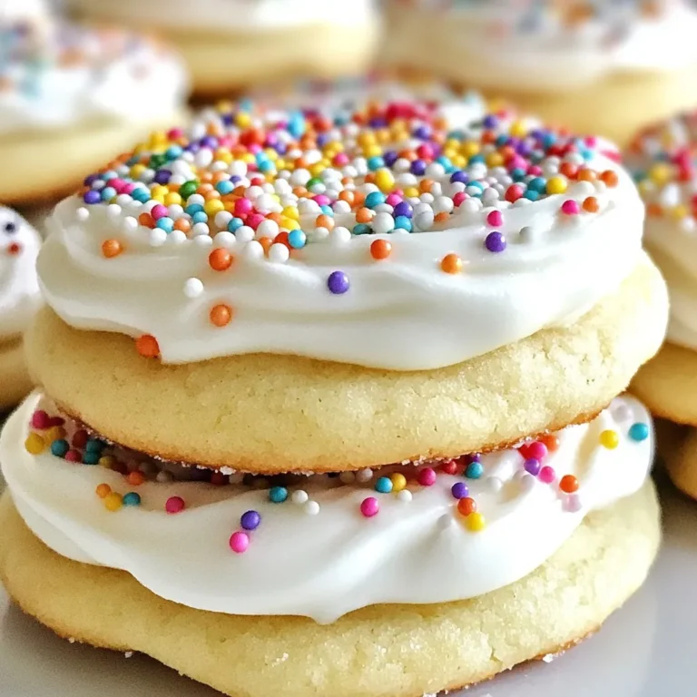 Für die perfekten Lofthouse Style Zuckerkekse brauchen Sie einige einfache Zutaten. Hier sind die Hauptzutaten: - 2 3/4 Tassen Weizenmehl - 1 Teelöffel Natron - 1/2 Teelöffel Backpulver - 1 Tasse ungesalzene Butter, weich - 1 1/2 Tassen Kristallzucker - 1 Ei - 1 Teelöffel Vanilleextrakt - 1/2 Teelöffel Mandelextrakt - 1/2 Teelöffel Salz - 1/4 Tasse Puderzucker (zum Wälzen) - 1 Tasse Zuckerguss (kaufmann oder selbstgemacht) - Streusel zur Dekoration Jede Zutat spielt eine wichtige Rolle. Die Butter sorgt für den reichen Geschmack. Der Zucker bringt die Süße. Das Mehl gibt den Keksen ihre Form. Um die perfekte Konsistenz zu erreichen, können Sie einige Zusätze verwenden. Hier sind einige beliebte Optionen: - Saure Sahne für mehr Feuchtigkeit - Maisstärke für eine zarte Textur - Zitronenschale für einen frischen Geschmack Diese Zusätze helfen, die Kekse weicher und zarter zu machen. Experimentieren Sie ruhig, um Ihre Lieblingskombination zu finden. Die Qualität der Zutaten macht einen großen Unterschied. Hier sind einige Tipps, um die besten Zutaten auszuwählen: - Wählen Sie frische Butter. Sie macht die Kekse reichhaltig. - Nutzen Sie reinen Vanilleextrakt. Er bringt einen besseren Geschmack als künstlicher Extrakt. - Achten Sie auf feines Mehl. Es sorgt für eine gleichmäßige Textur. Hochwertige Zutaten führen zu besseren Keksen. Nehmen Sie sich Zeit, um die richtigen Produkte auszuwählen. {{ingredient_image_2}} Beginnen Sie mit den Zutaten. Sie brauchen Mehl, Butter, Zucker und mehr. Messen Sie alles genau ab. In einer Schüssel vermengen Sie Mehl, Natron, Backpulver und Salz. Das hält die Kekse leicht und fluffig. Stellen Sie die Mischung beiseite. In einer großen Schüssel rühren Sie die weiche Butter mit dem Zucker. Verwenden Sie einen elektrischen Mixer für etwa 3-4 Minuten. Die Mischung wird hell und luftig. Fügen Sie dann das Ei, Vanille- und Mandelextrakt hinzu. Mischen Sie alles gut. Jetzt kommt die Mehlmischung. Geben Sie sie schrittweise zu den nassen Zutaten. Rühren Sie nur so lange, bis alles gerade vermischt ist. Zu langes Rühren macht die Kekse hart. Wickeln Sie den Teig in Frischhaltefolie. Kühlen Sie ihn für 30 bis 60 Minuten im Kühlschrank. Heizen Sie den Ofen auf 375°F (190°C) vor. Legen Sie Backpapier auf die Bleche. Nehmen Sie mit einem Esslöffel Portionen des Teigs ab. Formen Sie Kugeln und wälzen Sie sie in Puderzucker. Setzen Sie die Kugeln auf das Blech, mit etwas Platz dazwischen. Drücken Sie die Kugeln leicht flach. Backen Sie die Kekse 8-10 Minuten. Sie sollten leicht goldbraun sein. Lassen Sie sie 5 Minuten auf dem Blech abkühlen. Dann transferieren Sie die Kekse auf ein Kuchengitter. Nach dem vollständigen Abkühlen dekorieren Sie die Kekse mit Zuckerguss und bunten Streuseln. So sehen sie toll aus und schmecken noch besser! Um die Kekse fluffig zu machen, ist die Butter wichtig. Sie sollte weich, aber nicht schmelzend sein. Wenn du die Butter mit dem Zucker schlägst, mach das mindestens drei Minuten lang. So wird die Mischung schön luftig. Füge das Ei und die Extrakte hinzu und rühre gut um. Achte darauf, das Mehl nur kurz einzuarbeiten. Zu langes Rühren macht die Kekse hart. Lass die Kekse nach dem Backen auf dem Blech ruhen. Fünf Minuten sind perfekt. So können sie sich setzen und werden nicht brüchig. Danach lege die Kekse auf ein Kuchengitter. So können sie gleichmäßig abkühlen und bleiben weich. Ein häufiger Fehler ist, die Kekse zu lange zu backen. Achte darauf, die Ränder leicht goldbraun werden zu lassen. Die Mitte kann noch weich sein, das ist normal. Sie garen beim Abkühlen nach. Überprüfe den Ofen mit einem Thermometer. Manchmal ist die Temperatur nicht richtig. Pro Tipps Richtige Konsistenz: Achten Sie darauf, die Butter und den Zucker gut cremig zu schlagen, um eine luftige Textur zu erhalten. Teig kühlen: Das Kühlen des Teigs hilft, die Kekse in Form zu halten und verhindert, dass sie sich beim Backen ausbreiten. Backzeit im Auge behalten: Die Kekse sollten leicht goldbraun an den Rändern sein; sie sind möglicherweise in der Mitte noch weich, was perfekt ist. Verzierung: Verzieren Sie die Kekse mit Zuckerguss und Streuseln, um ihnen ein ansprechendes Aussehen zu verleihen. {{image_4}} Lofthouse Style Zuckerkekse sind super vielseitig. Du kannst verschiedene Ausstechformen nutzen. Herzchen, Sterne oder sogar Tiere machen die Kekse spannend. Das macht sie perfekt für Feste oder besondere Anlässe. Du kannst auch den Teig einfärben, um ihn noch bunter zu machen. So passen die Kekse zu jedem Thema. Für glutenfreie Kekse kannst du eine Mischung aus Reismehl und Mandelmehl verwenden. Diese Mehle geben den Keksen eine gute Textur. Wenn du vegane Kekse willst, ersetze die Butter durch vegane Margarine und das Ei durch Apfelmus oder Leinsamen. Diese Alternativen halten die Kekse weich und lecker. Beide Varianten schmecken toll und sind einfach zu machen. Du kannst die Dekoration an die Jahreszeiten anpassen. Im Frühling passen Blütenstreusel gut. Im Herbst sind Kürbisgewürze eine tolle Idee. Im Winter kannst du Zuckerstangen oder Lebkuchengewürz nutzen. Diese Aromen geben den Keksen einen besonderen Kick. Die Dekoration macht viel Spaß und sieht toll aus. So werden deine Kekse immer ein Hit! Um die Lofthouse Style Zuckerkekse frisch zu halten, lege sie in einen luftdichten Behälter. Dieser Behälter schützt die Kekse vor Luft und Feuchtigkeit. Du kannst sie auch mit Backpapier trennen, damit sie nicht zusammenkleben. Lagere die Kekse bei Raumtemperatur. So bleiben sie weich und lecker. Wenn du Zuckerguss übrig hast, bewahre ihn in einem luftdichten Behälter im Kühlschrank auf. Vor der Verwendung, rühre den Zuckerguss gut durch. Wenn er zu fest ist, füge einen kleinen Spritzer Wasser hinzu. So wird er wieder geschmeidig. Du kannst den Zuckerguss auch einfrieren. Achte darauf, ihn gut zu verpacken, damit er nicht austrocknet. Lofthouse Style Zuckerkekse halten sich in einem luftdichten Behälter etwa eine Woche. Sie sind am besten, wenn du sie frisch isst. Bei kühleren Temperaturen können sie länger frisch bleiben. Achte darauf, sie nicht der Sonne oder Feuchtigkeit auszusetzen. So bleiben die Kekse weich und köstlich. Um die Kekse weicher zu machen, können Sie mehr Butter verwenden. Fügen Sie auch ein zusätzliches Ei hinzu. Dies macht die Kekse saftiger. Ein weiterer Tipp ist, die Kekse nicht zu lange zu backen. Wenn sie noch leicht untergebacken sind, bleiben sie weich, während sie abkühlen. Zudem hilft das Kühlen des Teigs, die Zartheit zu bewahren. Ja, Sie können den Teig im Voraus zubereiten. Wickeln Sie ihn gut in Frischhaltefolie ein. Lagern Sie ihn dann im Kühlschrank für bis zu drei Tage. So können die Aromen sich entfalten. Vor dem Backen sollten Sie den Teig etwas auf Raumtemperatur bringen, damit er sich leichter formen lässt. Für Lofthouse Style Zuckerkekse ist ein weicher Zuckerguss ideal. Sie können einen einfachen Zuckerguss aus Puderzucker und Wasser machen. Fügen Sie Vanille- oder Mandelextrakt hinzu, um den Geschmack zu verbessern. Ein fertiger Zuckerguss aus dem Laden funktioniert auch gut. Dekorieren Sie die Kekse mit bunten Streuseln, um sie noch schöner zu machen. Zusammenfassend haben wir die wichtigsten Zutaten und Techniken für Lofthouse Style Zuckerkekse behandelt. Die besten Zutaten bringen den vollen Geschmack. Die Schritt-für-Schritt-Anleitung hilft Ihnen, den perfekten Teig zu machen. Tipps und Tricks führen zu fluffigen Keksen ohne Fehler. Auch Variationen und Lagerungshinweise sind wichtig, um die perfekte Keks-Erfahrung zu erzielen. Mit diesen Informationen gelingt Ihnen jeder Batch. Experimentieren Sie und finden Sie Ihre Lieblingsversion!