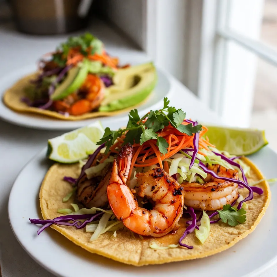 Um die besten schwarzen Garnelen-Tacos zu machen, brauchst du folgende Hauptzutaten: - 450 g große Garnelen, geschält und entdarmt - 2 Esslöffel Cajun-Gewürz - 1 Esslöffel Olivenöl - 8 kleine Maistortillas - 1 Tasse rote Kohl, fein gehobelt - 1 Tasse grüne Kohl, fein gehobelt - 1 mittelgroße Karotte, gerieben - 1/4 Tasse frischer Koriander, gehackt - 1 Limette, ausgepresst - 1/4 Tasse Mayonnaise - Salz und Pfeffer nach Geschmack - Optional: Avocadoscheiben zur Dekoration Diese Zutaten sind wichtig, um den vollen Geschmack zu erreichen. Die Cajun-Gewürze geben den Garnelen eine scharfe Note, während das Gemüse Frische bringt. Ich empfehle, die Garnelen gut zu reinigen. Sie sollten groß und frisch sein. Wenn du frische Garnelen nicht findest, sind gefrorene Garnelen auch in Ordnung. Achte darauf, sie vor der Zubereitung gut aufzutauen. Die Maistortillas sollten klein sein, etwa 15 cm Durchmesser. So kannst du die Tacos leicht halten und essen. Wenn du mehr Füllung magst, kannst du auch größere Tortillas verwenden. Für mehr Geschmack kannst du einige tolle Beilagen hinzufügen. Hier sind einige Ideen: - Frische Avocadoscheiben für Cremigkeit - Salsa für einen zusätzlichen Kick - Limettenspalten, um den Tacos Frische zu geben Diese zusätzlichen Garnituren machen die Tacos noch besser. Sie bieten verschiedene Aromen und Texturen, die deine Tacos aufregender machen. {{ingredient_image_2}} Zuerst nimmst du die Garnelen. Sie sollten geschält und entdarmt sein. Gib die Garnelen in eine große Schüssel. Füge 2 Esslöffel Olivenöl und 2 Esslöffel Cajun-Gewürz hinzu. Mische alles gut, bis die Garnelen gleichmäßig bedeckt sind. Das Cajun-Gewürz gibt den Garnelen einen tollen Geschmack. Erhitze eine große Pfanne bei mittlerer bis hoher Hitze. Wenn die Pfanne heiß ist, lege die gewürzten Garnelen hinein. Brate sie für etwa 2-3 Minuten pro Seite. Die Garnelen werden rosa und bekommen eine schöne schwarze Kruste. Wenn sie gar sind, nimm die Pfanne vom Herd. In einer separaten Schüssel mischst du 1 Tasse roten Kohl, 1 Tasse grünen Kohl und die geriebene Karotte. Füge 1/4 Tasse gehackten Koriander hinzu. In einer kleinen Schüssel vermenge den Limettensaft, 1/4 Tasse Mayonnaise, Salz und Pfeffer. Gieße das Dressing über den Krautsalat und mische alles gut. Erhitze eine trockene Pfanne bei mittlerer Hitze. Lege die Maistortillas in die Pfanne. Toast sie für etwa 30 Sekunden auf jeder Seite. Die Tortillas sollten warm und weich werden. So lassen sie sich besser füllen. Nimm eine warme Tortilla und lege einen großen Löffel Krautsalat in die Mitte. Füge dann die schwarzen Garnelen hinzu. Wenn du magst, lege ein paar Avocadoscheiben darauf. So werden die Tacos noch cremiger und leckerer. Serviere die Tacos auf einem großen Teller. Lege Limettenspalten an die Seite. So kann jeder seinen Taco nach Belieben würzen. Guten Appetit! Um die Garnelen perfekt zuzubereiten, ist die Auswahl frischester Zutaten wichtig. Frische Garnelen haben einen besseren Geschmack. Mischen Sie die Garnelen mit Olivenöl und Cajun-Gewürz. Achten Sie darauf, dass jede Garnele gut bedeckt ist. Erhitzen Sie eine Pfanne gut, damit die Garnelen schnell bräunen. Braten Sie sie zwei bis drei Minuten auf jeder Seite an. Wenn sie schwarz und knusprig sind, sind sie fertig. Überkochen Sie die Garnelen nicht, sonst werden sie zäh. Wenn Sie kein Cajun-Gewürz haben oder einen anderen Geschmack wollen, probieren Sie andere Gewürze. Paprika gibt einen süßen Grundgeschmack. Chili-Pulver fügt Schärfe hinzu. Eine Mischung aus Kreuzkümmel, Knoblauchpulver und Zwiebelpulver kann auch lecker sein. Experimentieren Sie mit Ihren Lieblingsgewürzen, um einen einzigartigen Geschmack zu erzielen. Denken Sie daran, weniger Gewürz zu verwenden, wenn Sie es nicht scharf mögen. Um die Tortillas richtig aufzuwärmen, verwenden Sie eine trockene Pfanne. Erhitzen Sie sie bei mittlerer Hitze. Legen Sie die Tortilla in die Pfanne und toasten Sie sie 30 Sekunden auf jeder Seite. So werden sie warm und geschmeidig. Sie können auch Aluminiumfolie verwenden, um sie warm zu halten. Wenn Sie eine Mikrowelle verwenden, legen Sie die Tortillas auf einen Teller. Decken Sie sie mit feuchtem Küchenpapier ab und erwärmen Sie sie für 20 bis 30 Sekunden. So bleiben sie weich und lecker. Pro Tipps Garnelen richtig würzen: Achten Sie darauf, die Garnelen gleichmäßig mit dem Cajun-Gewürz zu vermengen, damit jede Garnelenhäppchen den vollen Geschmack entfalten kann. Krautsalat frisch halten: Bereiten Sie den Krautsalat erst kurz vor dem Servieren zu, damit er knackig bleibt und die Aromen frisch sind. Tortillas optimal erwärmen: Toasten Sie die Tortillas nicht zu lange, um eine zähe Konsistenz zu vermeiden; sie sollten weich und geschmeidig bleiben. Limette nicht vergessen: Der Saft von frischen Limetten verleiht den Tacos eine besondere Frische und hebt die Aromen der Garnelen und des Salats hervor. {{image_4}} Für eine vegane Version der Blackened Shrimp Tacos, können Sie Garnelen durch Tofu ersetzen. Tofu hat eine feste Textur und nimmt Aromen gut auf. Schneiden Sie den Tofu in Würfel und marinieren Sie ihn mit Olivenöl und dem Cajun-Gewürz. Braten Sie ihn dann in der Pfanne an, bis er goldbraun ist. Verwenden Sie anstelle von Mayonnaise eine vegane Variante oder machen Sie einen cremigen Dressing aus Cashewkernen. Einfach die Cashewkerne einweichen und pürieren, dann mit Limettensaft, Salz und Pfeffer abschmecken. So haben Sie einen leckeren, veganen Krautsalat. Wenn Sie es scharf mögen, fügen Sie etwas Cayennepfeffer zum Cajun-Gewürz hinzu. Alternativ können Sie auch frische Jalapeños oder Chilis in den Krautsalat schneiden. Diese geben den Tacos einen aufregenden Kick. Ein Spritzer scharfe Soße vor dem Servieren verstärkt den Geschmack zusätzlich und hebt die Aromen. Die perfekten Beilagen zu Ihren Blackened Shrimp Tacos sind einfach und lecker. Guacamole passt hervorragend dazu. Sie können auch frische Salsa oder einen einfachen grünen Salat anbieten. Ein erfrischendes Getränk, wie eine Limetten-Limonade, rundet das Gericht ab. All dies macht Ihre Tacos zu einem tollen Erlebnis für alle. Um die Reste der Blackened Shrimp Tacos gut zu lagern, benutze einen luftdichten Behälter. Trenne die Garnelen von den Tortillas und dem Krautsalat, um die Frische zu bewahren. So bleiben die Tacos lecker und knusprig. Die Tacos halten sich im Kühlschrank etwa 2 bis 3 Tage. Achte darauf, die Reste rechtzeitig zu essen. Nach dieser Zeit können die Garnelen und der Salat an Geschmack und Textur verlieren. Um die Tacos wieder aufzuwärmen, nutze eine Pfanne. Erhitze die Garnelen bei mittlerer Hitze für etwa 2 Minuten. So bleiben sie saftig und schmackhaft. Erwärme die Tortillas separat für 30 Sekunden pro Seite. Vermeide die Mikrowelle, da sie die Tacos weich macht. Die besten Garnelen für Tacos sind große, frische Garnelen. Sie haben mehr Biss und schmecken besser. Achte darauf, dass sie geschält und entdarmt sind. So sparst du Zeit beim Kochen. Wild gefangene Garnelen schmecken oft besser als Zuchtgarnelen. Du kannst die Tacos ganz nach deinem Geschmack anpassen. Füge zum Beispiel mehr Gemüse hinzu, wie Paprika oder Zwiebeln. Für einen scharfen Kick kannst du Jalapeños oder scharfe Soße verwenden. Auch verschiedene Salsas passen gut. Experimentiere mit verschiedenen Kräutern, wie Petersilie oder Dill. Schwarze Garnelen-Tacos findest du oft in mexikanischen Restaurants. Einige Foodtrucks bieten sie ebenfalls an. Nutze Apps oder Websites, um Restaurants in deiner Nähe zu suchen. Oft haben sie auch die Rezepte online. So kannst du nachsehen, ob sie deine Favoriten anbieten. Ja, das Marinieren der Garnelen ist eine tolle Idee! Du kannst sie bis zu einer Stunde vorher mit dem Cajun-Gewürz und Olivenöl marinieren. Dadurch ziehen die Aromen besser ein. Achte darauf, die Marinade im Kühlschrank aufzubewahren, um die Frische zu sichern. Schwarze Garnelen-Tacos sind einfach zuzubereiten und lecker. Wir haben die besten Zutaten, einfache Schritte und nützliche Tipps durchgenommen. Du kannst auch Variationen wie vegane Alternativen oder mehr Schärfe ausprobieren. Vergiss nicht, die Reste richtig zu lagern und erneut zu erwärmen. Freue dich auf köstliche Tacos, die deine Gäste begeistern werden! Experimentiere und finde deinen eigenen Stil. Guten Appetit!