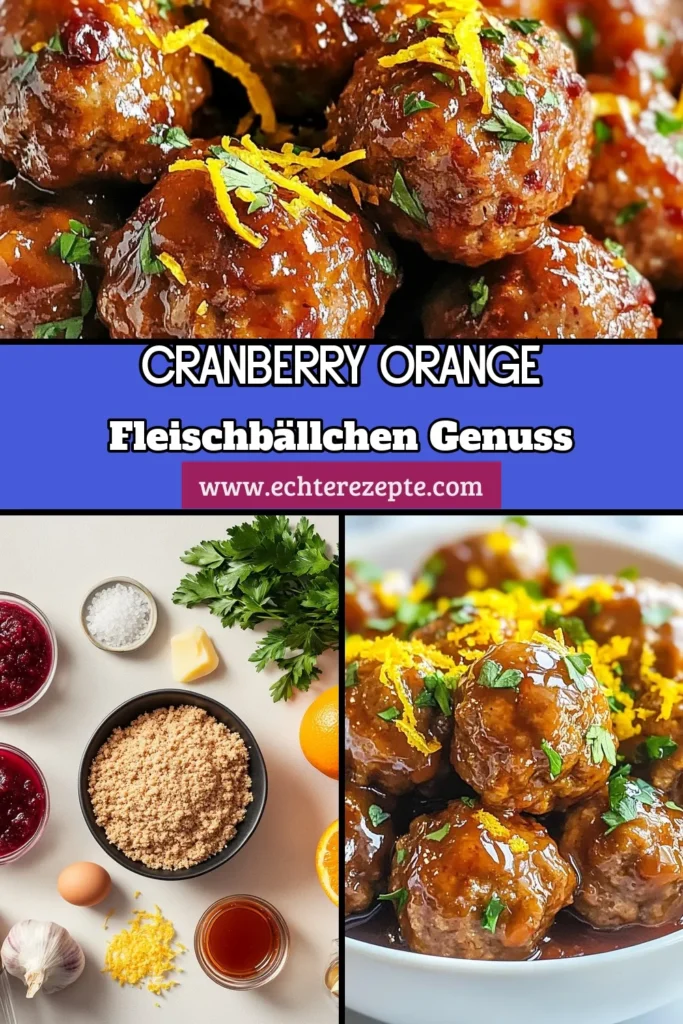 Entdecken Sie dieses köstliche Rezept für Cranberry-Orange-Fleischbällchen, die perfekt für Ihre nächste Party sind! Unsere glasierte Fleischbällchen Rezept kombiniert zartes Hackfleisch mit einer leckeren Glasur aus Preiselbeeren und frischer Orange. Diese einfachen Fleischbällchen mit Orange sind ein Hit und ideal für jeden Anlass. Verpassen Sie nicht die Chance, Ihre Gäste zu beeindrucken! Jetzt ausprobieren! #Fleischbällchen #Kochrezept #Partyessen #EinfacheRezepte