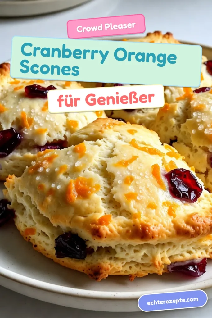 Entdecke unser einfaches Scones Rezept für leckere Cranberry Orange Scones! Diese süßen Scones mit Obst kombinieren den fruchtigen Geschmack von Cranberries und Orange für das perfekte Frühstück oder den Nachmittagssnack. Folge unserer Schritt-für-Schritt-Anleitung und backe mühelos deine eigenen Scones mit Cranberries. Lass dich inspirieren und speichere dieses Rezept für später! #CranberryOrangeScones #SconesMitCranberries #SconesBacken #SüßeSconesMitObst