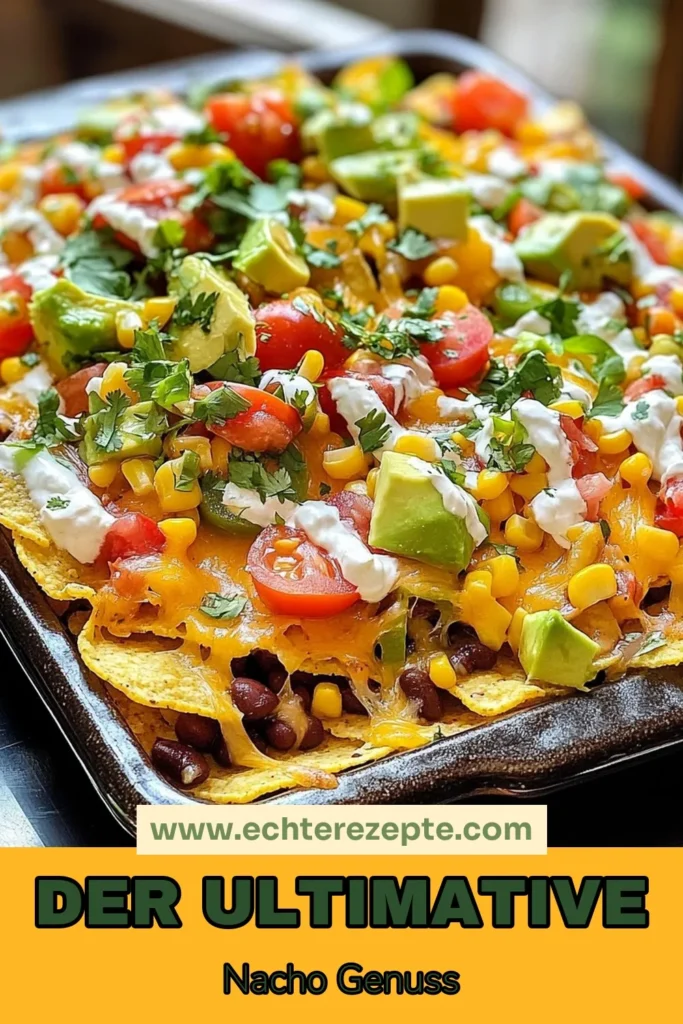 Entdecken Sie unser geniales Gemüse-Nachos Rezept für überladene Nachos auf dem Blech! Diese einfache Nachos Variante vereint frische Zutaten und mexikanisches Käsegericht für einen unwiderstehlichen Genuss. Perfekt für Feste oder einen gemütlichen Abend. Backen, genießen und teilen Sie dieses köstliche Rezept mit Freunden! Probieren Sie es aus und lassen Sie uns wissen, wie es geschmeckt hat! #GemüseNachos #ÜberladeneNachos #MexikanischesKäsegericht #EinfacheNachos