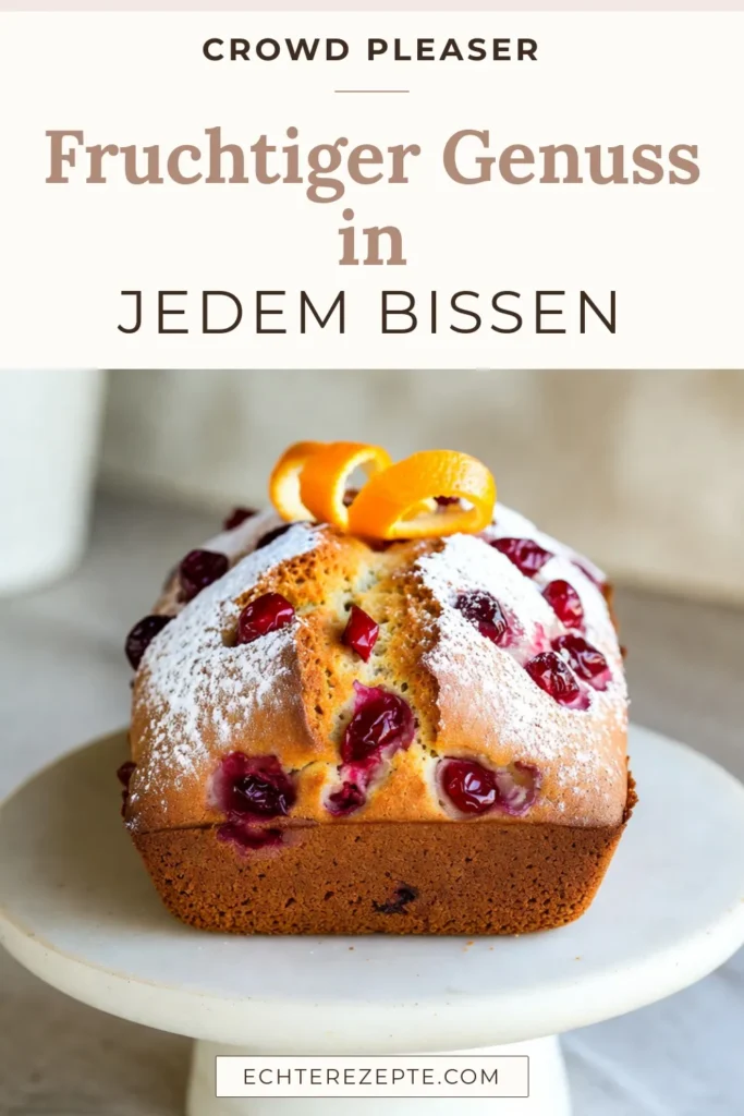 Entdecken Sie den saftigen Cranberry Orangenkuchen, perfekt für jede Gelegenheit! Dieses Zesty Bliss Cake Rezept vereint fruchtige Preiselbeeren mit dem frischen Geschmack von Orange und ist einfach zuzubereiten. Ideal für Kaffeekränzchen oder als Dessert. Lassen Sie sich von diesem einfachen Orangenkuchen begeistern und genießen Sie jeden Bissen! Speichern Sie das Rezept und probieren Sie es aus! #CranberryOrangenkuchen #Preisleberkuchen #Orangenkuchen #Rezeptideen