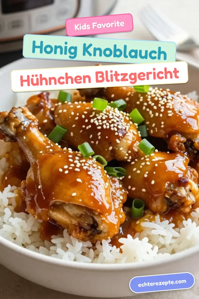 Entdecken Sie dieses einfache und schnelle Rezept für Honig-Knoblauch-Hühnchen im Instant Pot! Mit saftigen Hähnchenschenkeln, Honig und aromatischem Knoblauch zaubern Sie in nur 30 Minuten ein köstliches Gericht. Perfekt für ein schnelles Abendessen oder Meal Prep. Probieren Sie es aus und überzeugen Sie sich selbst! Speichern Sie dieses einfache Hühnchenrezept für schnelle Kochtage. #HonigKnoblauchHühnchen #InstantPotHühnchen #schnellesRezeptHühnchen #einfacheHühnchenrezepte