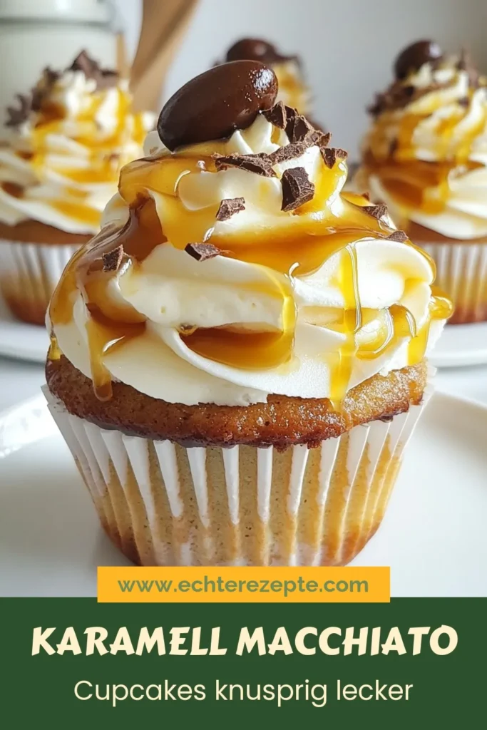 Entdecke das unwiderstehliche Rezept für Karamell Macchiato Cupcakes! Diese köstlichen Kaffee Cupcakes sind perfekt für Kaffeeliebhaber und eine traumhafte Ergänzung zu jedem Karamell Dessert. Mit einer samtigen Espresso-Basis und einer himmlischen Karamellfüllung sind diese Muffins mit Espresso einfach zuzubereiten. Probiere es aus und verwöhne deine Gäste! Speichere dieses leckere Cupcake Rezept für deine nächste Backaktion! #KaramellMacchiato #CupcakeRezept #KaffeeCupcakes #KaramellDessert