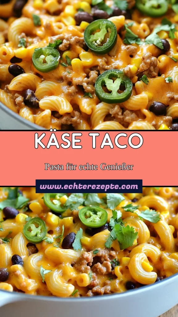 Entdecke unser köstliches Käse-Taco-Pasta Rezept! Diese schnelle Pfannengerichte-Kreation kombiniert Makkaroni mit Hackfleisch, Käse und herzhaften Zutaten zu einem echten Familienliebling. Perfekt für hektische Abende, zaubert dieses einfache Familienrezept in nur 30 Minuten eine leckere Mahlzeit. Probiere es aus und bring etwas Mexiko auf den Tisch! Speichere das Rezept für später! #KäseTacoPasta #TacoPastaRezept #schnellePfannengerichte #MakkaronimitHackfleisch
