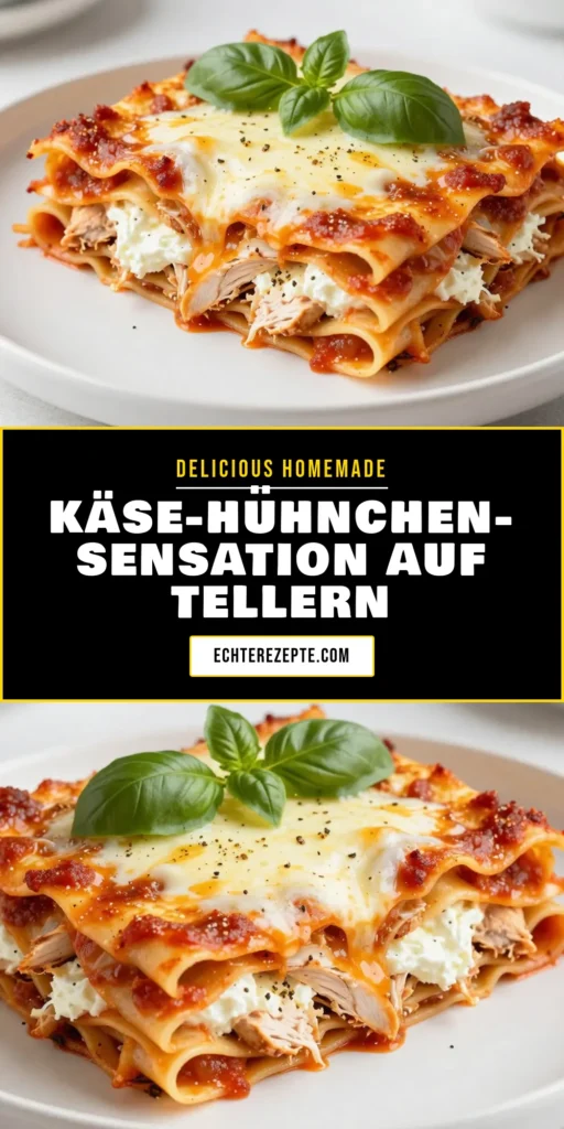 Entdecken Sie das Rezept für eine köstliche Käse-Hühnchen-Lasagne, die einfach zuzubereiten ist! Diese Ricotta-Hähnchen-Lasagne kombiniert zartes Hähnchen mit cremigem Käse und aromatischer Marinara-Sauce – perfekt für Familienessen. Ideal für alle, die nach einfachen Lasagne-Rezepten oder italienischen Lasagne mit Hähnchen suchen. Lassen Sie sich dieses Rezept nicht entgehen! Speichern und ausprobieren! #KäseHühnchenLasagne #RicottaHähnchenLasagne #EinfacheLasagneRezepte #ItalienischeLasagne