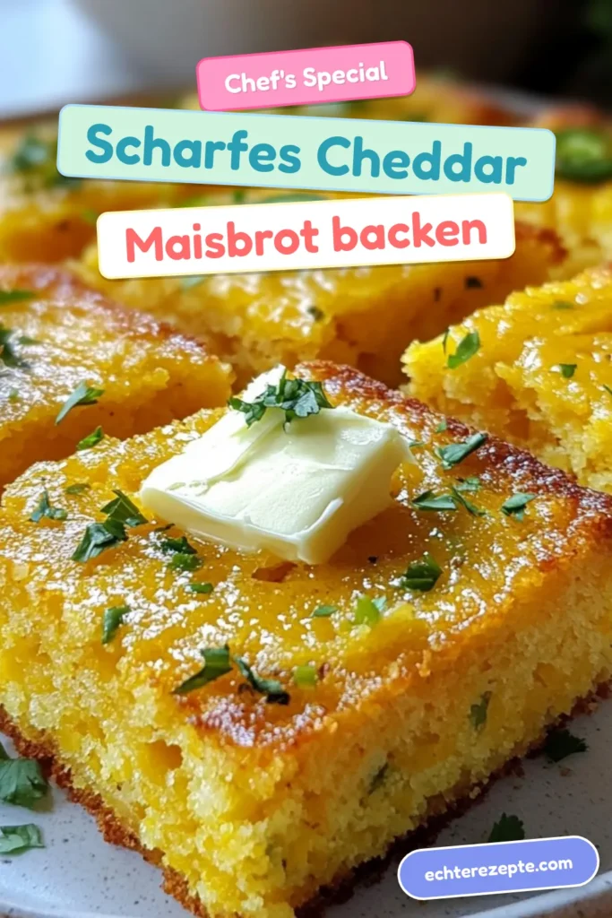 Entdecken Sie unser köstliches Jalapeño Cheddar Maisbrot, das perfekte scharfe Maisbrot Rezept für jeden Anlass! Dieses selbstgemachte Cornbread mit Käse kombiniert den feurigen Geschmack von Jalapeños mit würzigem Cheddar. Einfach in 35 Minuten zubereitet, wird es der Star auf Ihrem Tisch. Probieren Sie es aus und servieren Sie es zu Chili oder BBQ! Speichern Sie dieses Jalapeño Brot Rezept und bringen Sie Würze in Ihre Küche! #Maisbrot #Cornbread #Jalapeño #Cheddar