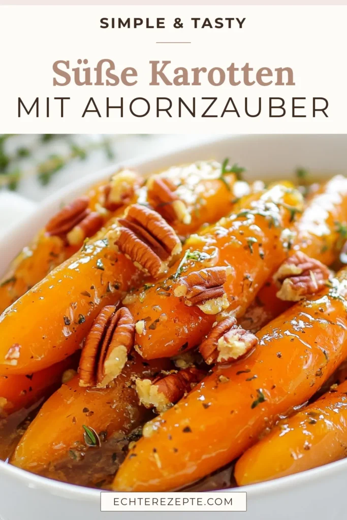 Entdecken Sie unser köstliches Rezept für Ahornsirup-glisierte Karotten! Diese gesunde Beilage aus Karotten mit Ahornsirup und zartem Thymian wird Ihre Gäste begeistern. In nur 30 Minuten zaubern Sie glasierte Karotten, die perfekt für jedes Gericht sind. Verpassen Sie nicht die Möglichkeit, Ihrer nächsten Mahlzeit einen süßen Twist zu geben! Speichern Sie das Rezept für später und probieren Sie es selbst aus! #Ahornsirup #KarottenRezept #GesundeBeilagen #KochenMitThymian