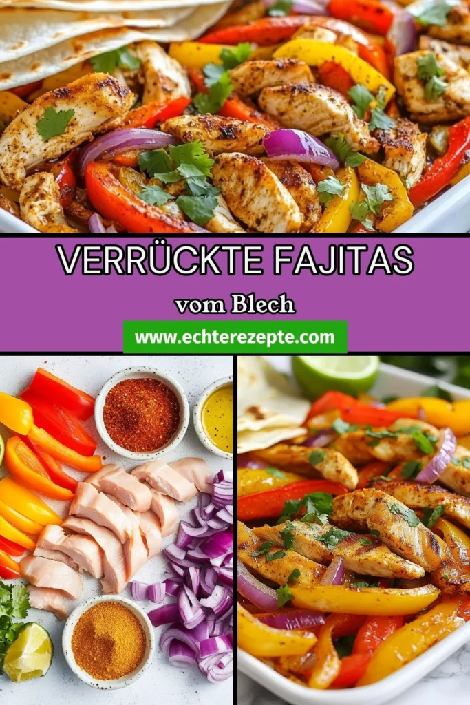 Entdecke dieses köstliche Hähnchen Fajitas Rezept für ein gesundes Abendessen! Diese Sheet Pan Fajitas sind einfach zubereitet und bringen die Aromen der mexikanischen Küche direkt auf deinen Tisch. Perfekt für eine schnelle Mahlzeit, die die ganze Familie lieben wird. Probiere es aus und lade deine Gäste zu einem unvergesslichen Abendessen ein! Speichere dir das Rezept und genieße die unkomplizierte Zubereitung. #HähnchenFajitasRezept #SheetPanFajitas #einfachFajitas #gesundesAbendessen
