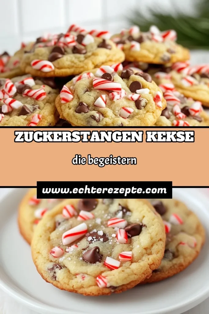 Entdecken Sie unser köstliches Rezept für Zuckerstange Kekse, die perfekte Mischung aus festlichen Plätzchen und leckeren Schokoladenkeksen! Diese Weihnachtskekse backen Sie ganz einfach mit Zartbitterschokolade und zerbröselten Zuckerstangen. Ideal für Ihre Feiertagsfeiern! Probieren Sie es aus und bringen Sie festliche Stimmung in Ihre Küche. Speichern Sie das Rezept jetzt! #ZuckerstangeKekse #SchokoladenkekseRezept #festlichePlätzchen #WeihnachtskekseBacken