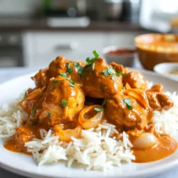 Für ein köstliches Butter Chicken benötigen Sie: - 680 g Hähnchenschenkel ohne Knochen und Haut, in Stücke geschnitten - 1 Zwiebel, fein gehackt - 4 Knoblauchzehen, gehackt - 1 Esslöffel frischer Ingwer, gerieben - 1 Dose (400 g) zerdrückte Tomaten - 240 ml Kokosmilch - 4 Esslöffel Butter - Salz nach Geschmack - Frischer Koriander zum Garnieren Diese Zutaten sorgen für ein reichhaltiges und aromatisches Gericht. Hähnchenschenkel sind saftig und zart. Zwiebeln, Knoblauch und Ingwer bringen Tiefe. Tomaten und Kokosmilch machen das Gericht cremig. Die Gewürze sind das Herzstück dieses Gerichts. Sie verleihen Butter Chicken seinen einzigartigen Geschmack. Hier sind die wichtigsten Gewürze: - 1 Esslöffel Garam Masala: Diese Mischung aus Gewürzen hat einen warmen, süßen Geschmack. - 1 Teelöffel Kurkumapulver: Es gibt eine schöne goldene Farbe und wirkt entzündungshemmend. - 1 Teelöffel Kreuzkümmelpulver: Es hat einen erdigen Geschmack und hilft bei der Verdauung. - 1 Teelöffel Chilipulver: Es sorgt für die Schärfe. Passen Sie die Menge an Ihren Geschmack an. Jedes Gewürz bringt seine eigene Note ins Gericht. Zusammen schaffen sie ein ausgewogenes Aromenprofil. Die Wahl frischer Zutaten ist wichtig für den Geschmack. Hier sind einige Tipps: - Kaufen Sie frisches Hähnchen: Achten Sie auf die Farbe und den Geruch. - Wählen Sie feste Zwiebeln: Sie sollten keine weichen Stellen haben. - Suchen Sie nach knoblauchfrischen Zehen: Sie sollten fest und trocken sein. - Wählen Sie reife Tomaten in Dosen: Achten Sie auf die Zutatenliste. Frische Zutaten machen einen großen Unterschied. Sie sorgen für einen intensiveren und leckereren Geschmack in Ihrem Butter Chicken. {{ingredient_image_2}} Zuerst müssen wir die Zutaten bereitstellen. Hier ist, was Sie brauchen: - 680 g Hähnchenschenkel ohne Knochen und Haut, in Stücke geschnitten - 1 Zwiebel, fein gehackt - 4 Knoblauchzehen, gehackt - 1 Esslöffel frischer Ingwer, gerieben - 1 Esslöffel Garam Masala - 1 Teelöffel Kurkumapulver - 1 Teelöffel Kreuzkümmelpulver - 1 Teelöffel Chilipulver (nach Geschmack anpassen) - 1 Dose (400 g) zerdrückte Tomaten - 240 ml Kokosmilch - 4 Esslöffel Butter - Salz nach Geschmack - Frischer Koriander zum Garnieren Stellen Sie sicher, dass alle Zutaten frisch sind. Dies macht einen großen Unterschied im Geschmack. Jetzt geht es ans Kochen! 1. Stellen Sie Ihren Instant Pot auf die Sauté-Einstellung. Geben Sie 2 Esslöffel Butter hinzu und lassen Sie sie schmelzen. 2. Fügen Sie die gehackte Zwiebel hinzu. Braten Sie sie an, bis sie weich und durchscheinend ist, etwa 3-4 Minuten. 3. Rühren Sie den gehackten Knoblauch und den geriebenen Ingwer ein. Braten Sie die Mischung für 1 Minute, bis sie aromatisch ist. 4. Mischen Sie das Garam Masala, Kurkuma, Kreuzkümmel und Chilipulver ein. Rühren Sie gut um, damit die Zwiebeln gleichmäßig bedeckt sind. Lassen Sie es weitere 1 Minute braten. 5. Geben Sie die Hähnchenstücke in den Topf. Mischen Sie sie sorgfältig mit den Gewürzen. 6. Gießen Sie die zerdrückten Tomaten dazu. Vermengen Sie alles gut und kratzen Sie den Boden des Topfes ab. Fügen Sie Salz nach Geschmack hinzu. 7. Schließen Sie den Deckel des Instant Pots. Stellen Sie das Dampfablaßventil auf die Dichtungsposition. Wählen Sie 'Druckkochen' für 10 Minuten. 8. Lassen Sie den Druck 10 Minuten lang natürlich ab, bevor Sie das Ventil vorsichtig auf die Entlüftungsposition umstellen. Sobald der Druck abgebaut ist, öffnen Sie den Deckel. 1. Rühren Sie die restlichen 2 Esslöffel Butter und die Kokosmilch unter. Mischen Sie alles gut, bis es cremig ist. 2. Kosten Sie das Gericht und passen Sie die Gewürze nach Bedarf an. Servieren Sie das Butterhühnchen auf einem Bett aus dampfendem Basmati-Reis oder mit Naanbrot. Garnieren Sie es mit frischem Koriander und einem Spritzer Kokosmilch für einen tollen Look. Um Butter Chicken perfekt zu machen, achte auf die Gewürze. Frische Gewürze bringen den besten Geschmack. Verwende immer frische Zutaten, wenn möglich. Das Hähnchen sollte zart und saftig sein. Koche es nicht zu lange, damit es nicht trocken wird. Die Kombination aus Kokosmilch und Butter sorgt für Cremigkeit. Rühre die Butter und Kokosmilch gut ein, um eine gleichmäßige Textur zu erreichen. Ein häufiger Fehler ist, die Zwiebel nicht genug zu braten. Eine gut angebratene Zwiebel gibt viel Geschmack. Achte darauf, dass der Instant Pot richtig eingestellt ist. Wenn der Druck nicht richtig aufgebaut wird, kann das Gericht ungleichmäßig garen. Vermeide auch, die Gewürze zu früh hinzuzufügen. Wenn du sie zu früh hinzufügst, verlieren sie ihren Geschmack. Prüfe das Gericht vor dem Servieren und passe die Gewürze an. Die Schärfe des Butter Chicken lässt sich leicht anpassen. Wenn du es milder magst, reduziere das Chilipulver. Für mehr Schärfe kannst du frische Chilis hinzufügen. Die Konsistenz kann ebenfalls angepasst werden. Wenn du eine dickere Sauce wünschst, koche das Gericht etwas länger. Für eine dünnere Sauce füge mehr Kokosmilch hinzu. Diese Anpassungen sorgen dafür, dass das Gericht deinem Geschmack entspricht. Pro Tipps Hähnchen marinieren: Lassen Sie die Hähnchenstücke vor dem Kochen in einer Mischung aus Joghurt und Gewürzen für mindestens 30 Minuten marinieren, um den Geschmack zu intensivieren und das Fleisch zart zu machen. Gewürze anpassen: Passen Sie die Menge an Chilipulver nach Ihrem persönlichen Geschmack an. Wenn Sie es milder mögen, reduzieren Sie die Menge oder verwenden Sie eine mildere Gewürzmischung. Butter und Kokosmilch hinzufügen: Fügen Sie die Butter und die Kokosmilch am Ende des Kochvorgangs hinzu, um eine cremige Textur zu erhalten und den Geschmack zu verbessern. Beilagenwahl: Servieren Sie das Butterhühnchen mit Basmati-Reis oder Naanbrot für eine vollständige Mahlzeit. Ein frischer Salat kann ebenfalls eine erfrischende Ergänzung sein. {{image_4}} Du kannst Butter Chicken ganz einfach vegetarisch machen. Ersetze das Hähnchen durch Kichererbsen oder Tofu. Diese Zutaten nehmen die Gewürze gut auf. Kichererbsen sind nahrhaft und geben dem Gericht eine tolle Textur. Tofu passt gut zu den cremigen Aromen. Setze den Druckkochtopf auf die gleiche Weise ein. Koche die Mischung für etwa 10 Minuten, genau wie im Originalrezept. Butter Chicken ist flexibel. Du kannst auch Lamm, Rind oder Fisch verwenden. Jedes Protein bringt einen eigenen Geschmack. Für Lamm empfehle ich, es in kleinere Stücke zu schneiden. Rindfleisch sollte zart sein, also wähle Rinderfilet. Fisch, wie Lachs, wird schnell gar. Koche ihn nur für 5 Minuten, um ihn saftig zu halten. Experimentiere mit verschiedenen Proteinen für neue Geschmackserlebnisse. Die Gewürze in Butter Chicken sind wichtig. Du kannst sie nach deinem Geschmack anpassen. In Punjab, einer Region in Indien, wird oft mehr Garam Masala verwendet. In anderen Regionen könnten Zimt oder Nelken dabei sein. Probiere auch frische Kräuter wie Minze oder Petersilie aus. Sie können dem Gericht eine neue Note geben. Verändere die Gewürze, um eine persönliche Note zu schaffen. Um Butter Chicken richtig zu lagern, lasse es zuerst abkühlen. Stelle dann sicher, dass du es in einen luftdichten Behälter gibst. So bleibt der Geschmack frisch. Du kannst es im Kühlschrank oder Gefrierschrank aufbewahren. Im Kühlschrank bleibt es etwa 3 bis 4 Tage haltbar. Um dein Butter Chicken aufzuwärmen, nutze die Mikrowelle oder den Herd. Füge etwas Wasser oder Kokosmilch hinzu, damit es nicht austrocknet. Erhitze es langsam bei niedriger Hitze. Rühre oft um, damit die Hitze gleichmäßig verteilt wird. So bleibt die Sauce cremig und lecker. Im Kühlschrank hält Butter Chicken 3 bis 4 Tage. Wenn du es länger aufbewahren möchtest, friere es ein. Im Gefrierschrank bleibt es bis zu 3 Monate frisch. Achte darauf, es gut zu verpacken, um Gefrierbrand zu vermeiden. So kannst du jederzeit ein schnelles und leckeres Gericht genießen. Ja, du kannst Butter Chicken im Slow Cooker zubereiten. Dies erfordert etwas mehr Zeit. Beginne mit dem Anbraten von Zwiebel, Knoblauch und Ingwer in einer Pfanne. Danach gib die Mischung in den Slow Cooker. Füge die restlichen Zutaten hinzu und koche alles 4-6 Stunden auf niedriger Stufe. Das Hähnchen wird zart und die Aromen entwickeln sich gut. Um Butter Chicken gesünder zu machen, kannst du einige einfache Anpassungen vornehmen. Nutze weniger Butter oder ersetze sie durch Olivenöl. Wähle Hähnchenbrust statt Hähnchenschenkel für weniger Fett. Füge mehr Gemüse hinzu, wie Spinat oder Blumenkohl, um die Nährstoffe zu erhöhen. Verwende fettarme Kokosmilch oder einen pflanzlichen Joghurt, um die Cremigkeit zu bewahren. Butter Chicken schmeckt hervorragend zu Basmati-Reis oder Naanbrot. Diese Beilagen helfen, die leckere Sauce aufzunehmen. Du kannst auch einen frischen Gurkensalat oder gedünstetes Gemüse servieren. Das bringt eine schöne Balance zu dem reichhaltigen Gericht und sorgt für zusätzlichen Geschmack. Diese Anleitung hat die wichtigsten Schritte für köstliches Butter Chicken behandelt. Wir haben frische Zutaten, Gewürze und Zubereitung im Instant Pot besprochen. Mit den Tipps gelingt es dir, häufige Fehler zu vermeiden und die Schärfe anzupassen. Du kannst auch vegetarische Varianten ausprobieren oder verschiedene Proteine nutzen. Denk daran, Butter Chicken richtig zu lagern, damit es frisch bleibt. Ich hoffe, diese Infos helfen dir, dein Gericht perfekt zu machen und neue Ideen auszuprobieren. Schmeck's und genieße es!