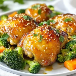 Für dieses einfache Rezept brauchst du: - 4 Hähnchenoberschenkel, ohne Haut und Knochen - 2 Esslöffel Olivenöl - 1/4 Tasse Honig - 3 Knoblauchzehen, fein gehackt - 2 Esslöffel Sojasauce (mit niedrigem Natriumgehalt) - 1 Esslöffel Apfelessig - 1 Teelöffel frischer Ingwer, gerieben - Salz und Pfeffer nach Geschmack Diese Zutaten bilden die Basis für ein köstliches Gericht. Das Hähnchen gibt dir saftiges Fleisch. Der Honig sorgt für die Süße. Der Knoblauch verleiht dem Gericht einen starken Geschmack. Die richtigen Gewürze machen den Unterschied. Du kannst etwas Salz und Pfeffer verwenden. Die Sojasauce bringt Umami in das Gericht. Der Ingwer gibt eine frische Note. Apfelessig bietet eine schöne Säure. Diese Mischung macht dein Hähnchen besonders lecker. Gemüse bringt Farbe und Nährstoffe. Ich empfehle: - 1 Tasse Brokkoliröschen - 1 Tasse Karotten, in Scheiben geschnitten Du kannst auch anderes Gemüse verwenden. Paprika oder Zucchini sind gute Alternativen. Diese Optionen sorgen dafür, dass du ein gesundes und ausgewogenes Gericht erhältst. {{ingredient_image_2}} Zuerst nehmen Sie die Hähnchenoberschenkel. Sie brauchen vier Stück ohne Haut und Knochen. Würzen Sie das Hähnchen großzügig mit Salz und Pfeffer. Achten Sie darauf, beide Seiten zu würzen. Dies gibt dem Hähnchen viel Geschmack. Jetzt erhitzen Sie eine große, beschichtete Pfanne. Geben Sie zwei Esslöffel Olivenöl hinein. Lassen Sie das Öl bei mittlerer bis hoher Hitze heiß werden. Fügen Sie die Hähnchenoberschenkel hinzu. Braten Sie sie etwa fünf bis sechs Minuten auf jeder Seite an. Sie sollten goldbraun und durchgegart sein. Nehmen Sie das Hähnchen aus der Pfanne und legen Sie es zur Seite. Reduzieren Sie die Hitze in der Pfanne auf mittlere Stufe. Geben Sie drei fein gehackte Knoblauchzehen in die Pfanne. Dünsten Sie den Knoblauch für etwa 30 Sekunden, bis er gut riecht. Jetzt fügen Sie die Honigmischung hinzu. Rühren Sie 1/4 Tasse Honig, zwei Esslöffel Sojasauce, einen Esslöffel Apfelessig und einen Teelöffel geriebenen Ingwer ein. Lassen Sie die Mischung leicht köcheln. Nach zwei bis drei Minuten sollte sie etwas eindicken. Sobald das Hähnchen goldbraun ist, kommt das Gemüse. Ich füge die Brokkoliröschen und die Karotten in die Pfanne. Das Gemüse wird gut mit der Soße umhüllt. Ich decke die Pfanne ab und lasse alles 5-7 Minuten kochen. So bleibt das Gemüse zart, aber knackig. Es bringt Farbe und Nährstoffe in das Gericht. Jetzt wird es Zeit zum Servieren! Ich nehme das Gericht vom Herd und lasse es eine Minute ruhen. Dann richte ich das Hähnchen und das Gemüse auf Tellern an. Zum Schluss streue ich Sesamsamen über das Gericht. Ein paar frische Korianderblätter oder Frühlingszwiebeln bringen einen schönen Look. Die Soße sollte leicht eindicken. Wenn sie zu dünn ist, lasse ich sie einfach länger köcheln. Ich achte darauf, dass die Hitze nicht zu hoch ist. Das verhindert, dass die Soße anbrennt. Eine gute Soße ist nicht nur lecker, sondern macht das Gericht auch besonders. Pro Tipps Hähnchen marinieren: Lassen Sie die Hähnchenoberschenkel vor dem Kochen mindestens 30 Minuten in der Marinade ruhen, um den Geschmack zu intensivieren. Knoblauch richtig dünsten: Achten Sie darauf, den Knoblauch nur kurz zu dünsten, damit er nicht verbrennt und bitter wird. Gemüse knackig halten: Fügen Sie das Gemüse erst nach dem Anbraten des Hähnchens hinzu, damit es seine Farbe und Knackigkeit behält. Mit frischen Kräutern garnieren: Verwenden Sie frischen Koriander oder Frühlingszwiebeln nicht nur als Garnitur, sondern auch für einen zusätzlichen Geschmackskick. {{image_4}} Sie können dieses Rezept leicht anpassen. Fügen Sie zum Beispiel verschiedene Gemüse hinzu. Zucchini oder Paprika passen gut. Wenn Sie mehr Schärfe mögen, geben Sie etwas rote Paprika hinzu. Für eine asiatische Note, verwenden Sie Pak Choi statt Brokkoli. Experimentieren Sie mit den Aromen, um Ihr perfektes Gericht zu finden. Falls Sie keinen Honig haben, können Sie Agavendicksaft verwenden. Er hat einen ähnlichen süßen Geschmack. Sojasauce ist wichtig, aber Sie können auch Tamari nutzen für eine glutenfreie Option. Wenn Sie keinen frischen Ingwer haben, nehmen Sie Ingwerpulver. Denken Sie daran, die Menge zu reduzieren, da das Pulver stärker ist. Ein häufiger Fehler ist, das Hähnchen nicht gut zu würzen. Salz und Pfeffer sind wichtig. Achten Sie darauf, das Hähnchen nicht zu lange zu braten. Es sollte saftig bleiben. Beim Kochen des Gemüses, decken Sie die Pfanne ab, damit es zart wird. Kochen Sie nicht zu lange, damit das Gemüse knackig bleibt. Um die Reste von One Pan Honig Knoblauch Hähnchen gut zu lagern, lasse sie zuerst abkühlen. Fülle das Hähnchen und das Gemüse in einen luftdichten Behälter. Du kannst auch kleine Portionen in Behälter füllen. So sind sie einfacher zu nutzen. Stelle den Behälter in den Kühlschrank. So bleibt alles frisch. Wenn du die Reste aufwärmst, achte darauf, die Soße nicht zu verlieren. Füge etwas Wasser oder Brühe hinzu, wenn du die Reste erhitzt. Dies hilft, die Aromen wiederzubeleben. Du kannst auch frischen Knoblauch oder Ingwer hinzufügen, um mehr Geschmack zu bekommen. So wird das Gericht fast wie frisch gekocht. Im Kühlschrank hält sich One Pan Honig Knoblauch Hähnchen etwa 3 bis 4 Tage. In einem luftdichten Behälter bleibt es länger frisch. Wenn du das Hähnchen einfrierst, kann es bis zu 3 Monate halten. Achte darauf, es gut zu verpacken, um Gefrierbrand zu vermeiden. Wenn du bereit bist, es zu essen, tau es im Kühlschrank auf. So bleibt der Geschmack erhalten. Die Zubereitung dauert nur 10 Minuten. Das Kochen selbst braucht etwa 20 Minuten. Insgesamt sind es also 30 Minuten von Start bis Ende. So schnell ist es, ein leckeres Essen zu machen! Ja, du kannst auch andere Proteinquellen verwenden. Du könntest zum Beispiel Tofu, Lachsstücke oder sogar Garnelen nehmen. Die Kochzeit kann sich leicht ändern. Achte darauf, dass das Protein gut durchgegart ist. So bleibt alles sicher und lecker. Für One Pan Honig Knoblauch Hähnchen passen viele Beilagen gut. Du kannst Reis, Quinoa oder Nudeln servieren. Ein frischer Salat ist auch toll, um den Geschmack zu ergänzen. Das Gemüse aus dem Rezept ist bereits eine gute Beilage. Es bringt Farbe und Nährstoffe auf deinen Teller! Zusammenfassend bietet das One Pan Honig Knoblauch Hähnchen ein einfaches und schmackhaftes Gericht. Wir haben die Hauptzutaten und Gewürze besprochen. Auch verschiedene Gemüseoptionen und die Zubereitungsschritte sind wichtig. Denk daran: gute Lagerung sorgt für frische Reste. Variationen machen das Rezept vielseitig. Mit diesen Tipps und Tricks kannst du Fehler vermeiden und das Gericht perfekt zubereiten. Experimentiere mit Aromen und genieße dein selbstgemachtes Essen. Kochen macht Spaß und bringt Freude!