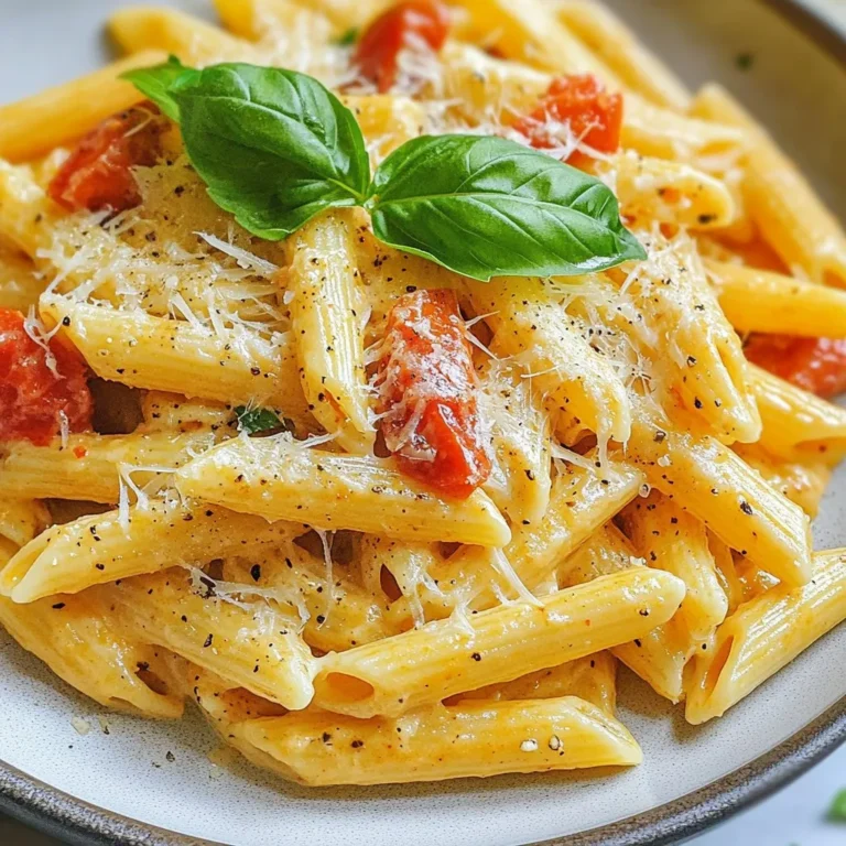 Für die cremige rote Paprika Pasta brauchst du: - 340 g Pasta nach Wahl (z.B. Penne, Fettuccine) - 2 große rote Paprika, geröstet und geschält - 240 ml Schlagsahne - 2 Esslöffel Olivenöl - 3 Knoblauchzehen, fein gehackt - 50 g frisch geriebener Parmesan - Salz und Pfeffer nach Geschmack - Frische Basilikumblätter zur Garnitur - Zerstoßene rote Pfefferflocken (optional für mehr Schärfe) Diese Zutaten machen das Gericht einfach und lecker. Die Pasta sorgt für den Biss, während die Paprika die Cremigkeit bringt. Du kannst verschiedene Gewürze und Kräuter hinzufügen, um das Gericht zu verfeinern. Probiere diese: - Oregano - Thymian - Petersilie Diese Gewürze geben der Sauce einen frischen Geschmack. Wenn du es schärfer magst, füge zerstoßene rote Pfefferflocken hinzu. Sie passen gut zur Süße der Paprika. Wähle frische, rote Paprika für das beste Aroma. Achte auf: - Glatte, glänzende Haut - Keine Flecken oder Druckstellen - Festigkeit beim Drücken Geröstete Paprika haben einen intensiven, süßen Geschmack. Das Rösten bringt die natürlichen Aromen hervor. Wenn du die Paprika selbst rösten möchtest, heize den Ofen auf 220°C und röste sie, bis die Haut Blasen wirft. So wird die Pasta besonders aromatisch und lecker. {{ingredient_image_2}} Zuerst heize deinen Ofen auf 220°C vor. Das Rösten der Paprika gibt ihnen einen tollen Geschmack. Schneide die Paprika in der Mitte durch und entferne die Kerne. Lege die Paprika mit der Innenseite nach unten auf ein Backblech. Röste sie für 20 bis 25 Minuten. Die Haut sollte Blasen werfen und leicht angekohlt sein. Danach nimm das Blech aus dem Ofen. Decke die Paprika mit einem Küchentuch ab. Lass sie für 10 Minuten ruhen. Jetzt kannst du die Haut abziehen und die Paprika beiseitelegen. Koche die Pasta in einem großen Topf mit gesalzenem Wasser. Folge den Anweisungen auf der Verpackung, bis die Pasta al dente ist. Behalte etwa 240 ml vom Nudelwasser zurück. Gieße die Pasta ab und stelle sie beiseite. Das Nudelwasser hilft, die Sauce später cremig zu machen. Gib die gerösteten Paprika, die Schlagsahne, das Olivenöl, den gehackten Knoblauch, Salz und Pfeffer in einen Mixer. Mische alles, bis es glatt und cremig ist. Probiere die Sauce und passe die Gewürze nach deinem Geschmack an. Erhitze in einer großen Pfanne die Paprika-Sahne-Sauce bei mittlerer Hitze. Lass die Sauce 3 bis 5 Minuten köcheln und rühre gelegentlich um. Sie sollte leicht dickflüssig werden. Jetzt füge die gekochte Pasta in die Pfanne hinzu. Gieße einen Schuss vom reservierten Nudelwasser dazu. Vermenge alles gut, bis die Pasta gleichmäßig mit der Sauce bedeckt ist. Wenn die Sauce zu dick ist, füge schrittweise mehr Nudelwasser hinzu. Rühre den geriebenen Parmesan ein, bis er geschmolzen ist. Justiere die Gewürze mit mehr Salz, Pfeffer und zerstoßenen roten Pfefferflocken, wenn du es schärfer magst. Serviere die Pasta sofort. Garniere sie mit frischen Basilikumblättern und extra geriebenem Parmesan. Um die perfekte Cremigkeit zu erreichen, spielen die Zutaten eine große Rolle. Verwenden Sie frische Schlagsahne. Sie sorgt für einen reichen Geschmack. Der geriebene Parmesan macht die Sauce schön samtig. Mischen Sie die gerösteten Paprika gut mit der Sahne. Wenn die Sauce zu dick ist, fügen Sie schrittweise mehr Nudelwasser hinzu. Das Wasser hat Stärke, die hilft, die Sauce cremig zu halten. Ein häufiger Fehler ist, die Paprika nicht lange genug zu rösten. Rösten Sie sie, bis die Haut Blasen wirft. So entfaltet sich der volle Geschmack. Achten Sie auch darauf, die Pasta nicht zu lange zu kochen. Sie muss al dente sein. Wenn Sie die Pasta abgießen, behalten Sie etwas Nudelwasser. Dieses Wasser ist ein Geheimtipp! Es hilft, die Sauce zu binden und macht sie cremiger. Servieren Sie die Pasta sofort nach dem Kochen. Garnieren Sie sie mit frischem Basilikum und zusätzlichem Parmesan. Die Kräuter bringen Frische ins Gericht. Für einen zusätzlichen Kick, streuen Sie zerstoßene rote Pfefferflocken darüber. Das gibt Ihnen eine schöne Schärfe. Genießen Sie die Pasta mit einem leichten grünen Salat oder knusprigem Brot. Pro Tipps Die richtige Pasta wählen: Verwenden Sie eine Pasta, die die cremige Soße gut aufnimmt, wie Penne oder Fettuccine, um ein optimales Geschmackserlebnis zu erzielen. Rote Paprika optimal rösten: Achten Sie darauf, die Paprika bei hoher Temperatur zu rösten, damit die Haut Blasen wirft und der Geschmack intensiver wird. Die Soße anpassen: Passen Sie die Gewürze in der Soße nach Ihrem Geschmack an; probieren Sie auch verschiedene Käsesorten für eine interessante Geschmacksvarianz aus. Für mehr Frische sorgen: Fügen Sie zum Servieren zusätzlich frische Kräuter wie Basilikum oder Petersilie hinzu, um der Pasta eine aromatische Note zu verleihen. {{image_4}} Für eine vegetarische Version der cremigen roten Paprika Pasta können Sie einige einfache Änderungen vornehmen. Statt Parmesan können Sie einen pflanzlichen Käse verwenden. Er schmeckt ähnlich und macht die Sauce cremig. Fügen Sie auch mehr Gemüse hinzu, wie Zucchini oder Spinat. Diese Zutaten bringen Farbe und Nährstoffe in das Gericht. Möchten Sie mehr Protein in Ihrer Pasta? Probieren Sie, gekochte Kichererbsen oder Linsen hinzuzufügen. Diese Bohnen sind gesund und passen gut zur Sauce. Auch gegrillte Hähnchenbrust oder Garnelen sind tolle Ideen. Sie bringen Geschmack und machen das Gericht sättigender. Wenn Sie glutenfrei essen, gibt es viele gute Alternativen. Wählen Sie glutenfreie Pasta aus Reis oder Mais. Diese Sorten schmecken gut und sind einfach zu finden. Achten Sie darauf, dass alle anderen Zutaten ebenfalls glutenfrei sind. So bleibt Ihr Gericht lecker und sicher für alle. Um die cremige Pasta frisch zu halten, bewahre sie in einem luftdichten Behälter auf. Du kannst sie bis zu drei Tage im Kühlschrank lagern. Stelle sicher, dass die Pasta vollständig abgekühlt ist, bevor du sie hineinlegst. So verhinderst du, dass sich Kondenswasser bildet und die Sauce wässrig wird. Falls du mehr Pasta gemacht hast, kannst du sie einfrieren. Teile die Pasta in Portionen und lege sie in gefriergeeignete Behälter oder Beutel. Achte darauf, möglichst viel Luft herauszudrücken. Die Pasta hält sich bis zu drei Monate im Gefrierfach. Wenn du die Pasta wieder auftauen möchtest, lasse sie im Kühlschrank über Nacht auftauen. Wenn du die Pasta wieder aufwärmen möchtest, kannst du das in der Mikrowelle oder auf dem Herd tun. Für die Mikrowelle, erwärme die Pasta in einem mikrowellengeeigneten Behälter und decke ihn ab. Dies hilft, die Feuchtigkeit zu halten. Auf dem Herd solltest du etwas Wasser oder Brühe hinzufügen. Das hilft, die Sauce wieder cremig zu machen. Rühre die Pasta gut um, um eine gleichmäßige Erwärmung zu erreichen. Um die Sauce dicker zu machen, gibt es ein paar einfache Tricks. Sie können mehr Käse hinzufügen. Parmesan gibt einen tollen Geschmack und macht die Sauce cremiger. Eine weitere Möglichkeit ist, die Sauce länger zu kochen. Das reduziert die Flüssigkeit und macht die Sauce dicker. Eine Prise Maisstärke kann auch helfen. Mischen Sie einen Esslöffel mit etwas Wasser und geben Sie es zur Sauce. Wenn Sie keine Sahne nutzen möchten, gibt es gute Alternativen. Kokosmilch ist eine tolle Option für einen milden Geschmack. Sie können auch ungesüßte Mandelmilch oder Hafercreme probieren. Diese sind leicht und geben der Sauce eine gute Konsistenz. Wenn Sie etwas Reichhaltigeres möchten, verwenden Sie griechischen Joghurt. Fügen Sie ihn am Ende hinzu, damit er nicht gerinnt. Die Reste der cremigen roten Paprika Pasta halten sich gut im Kühlschrank. Sie können sie in einem luftdichten Behälter aufbewahren. So sind sie bis zu drei Tage frisch. Wenn Sie die Pasta länger aufbewahren möchten, können Sie sie einfrieren. In einem gefriersicheren Behälter bleibt sie bis zu zwei Monate gut. Erwärmen Sie die Pasta sanft, um die Cremigkeit zu erhalten. Diese Anleitung hat dir gezeigt, wie du cremige Pasta zubereitest. Du hast die besten Zutaten und Gewürze kennengelernt. Die Schritt-für-Schritt-Anleitung hilft dir, Fehler zu vermeiden. Jetzt kannst du deine Pasta mit verschiedenen Variationen anpassen. Denke daran, die Reste gut zu lagern, um sie länger frisch zu halten. Viel Spaß beim Kochen und Genießen deiner Pasta!