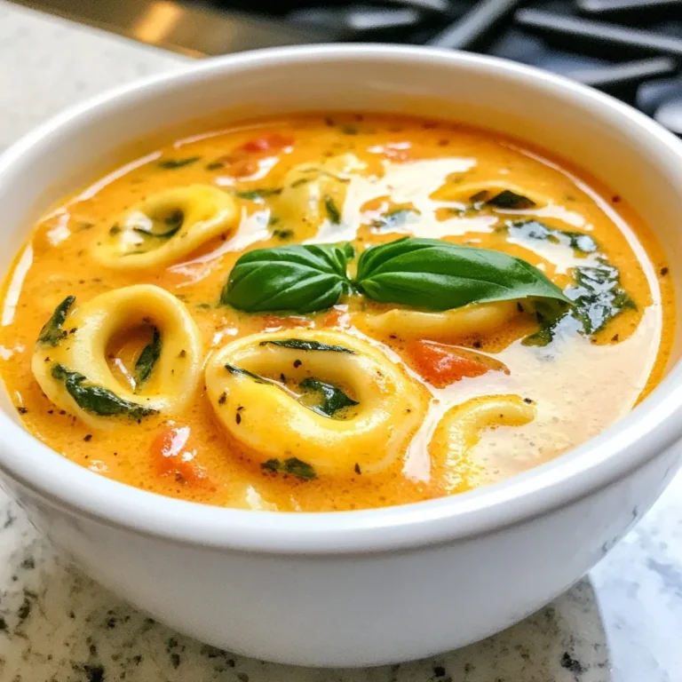 - 2 Esslöffel Olivenöl - 1 mittelgroße Zwiebel, gewürfelt - 3 Knoblauchzehen, fein gehackt - 1 Dose (28 oz) zerdrückte Tomaten - 3 Tassen Gemüsebrühe Die Hauptzutaten sind einfach zu finden und sehr wichtig. Das Olivenöl gibt Geschmack und hilft beim Anbraten. Die Zwiebel und der Knoblauch bringen eine schöne Basis für die Suppe. Zerdrückte Tomaten machen die Suppe cremig und vollmundig. Die Gemüsebrühe sorgt für die nötige Flüssigkeit und mehr Geschmack. - 1 Teelöffel getrockneter Oregano - 1 Teelöffel getrockneter Basilikum - 1/2 Teelöffel rote Pfefferflocken (optional) - 2 Tassen frischer Spinat, grob gehackt - 1 Packung (9 oz) Käse-Tortellini - 1 Tasse Schlagsahne - Salz und Pfeffer nach Geschmack - Frische Basilikumblätter zur Garnierung Die weiteren Zutaten bringen Farbe und Frische. Getrocknete Kräuter wie Oregano und Basilikum geben dem Gericht Tiefe. Spinat fügt Nährstoffe hinzu und macht die Suppe leicht. Käse-Tortellini machen die Suppe sättigend und köstlich. Schlagsahne macht die Suppe cremig und reichhaltig. Vergessen Sie nicht, mit Salz und Pfeffer abzuschmecken. Frische Basilikumblätter sind die perfekte Garnitur für den letzten Schliff. {{ingredient_image_2}} Zuerst erhitzen wir das Olivenöl in einem großen Topf. Bei mittlerer Hitze brate ich die gewürfelte Zwiebel an. Das dauert etwa fünf Minuten. Die Zwiebel wird weich und durchsichtig. Dann füge ich den fein gehackten Knoblauch hinzu. Nach ein bis zwei Minuten riecht es schon toll! Jetzt ist es Zeit für die zerdrückten Tomaten und die Gemüsebrühe. Ich gieße beides in den Topf. Oregano und getrockneten Basilikum kommen auch dazu. Wenn du es scharf magst, kannst du rote Pfefferflocken hinzufügen. Alles gut vermischen und zum Köcheln bringen. Sobald die Suppe köchelt, ist es Zeit für die Tortellini und den Spinat. Ich gebe die Tortellini in die Suppe. Danach kommt der grob gehackte Spinat dazu. Die Tortellini sollten etwa fünf bis sieben Minuten kochen. Ich achte darauf, dass sie al dente sind. So bleiben sie schön bissfest und lecker. Jetzt ist die Suppe fast fertig. Ich reduziere die Hitze und rühre vorsichtig die Schlagsahne ein. Die Suppe soll nur kurz warm werden, aber nicht kochen. Zum Schluss schmecke ich die Suppe mit Salz und Pfeffer ab. Jetzt ist die Suppe bereit, um serviert zu werden! Um die perfekte Konsistenz der Suppe zu erreichen, vermeiden Sie Überkochen. Lassen Sie die Suppe sanft köcheln, während Sie die Tortellini und den Spinat hinzufügen. Wenn Sie die Schlagsahne einrühren, passen Sie die Menge an. Zu viel kann die Suppe schwer machen. Beginnen Sie mit einer halben Tasse und kosten Sie, bevor Sie mehr hinzufügen. Die Präsentation ist wichtig. Servieren Sie die Suppe in tiefen Tellern. Dies gibt der Suppe Raum zum Atmen und sieht schön aus. Garnieren Sie jede Portion mit frischem Basilikum. Ein Spritzer Olivenöl oben drauf macht den Look perfekt. Diese kleinen Details machen viel aus. Sie können Zeit sparen, indem Sie alles im Voraus vorbereiten. Schneiden Sie das Gemüse vorher und lagern Sie es im Kühlschrank. Verwenden Sie vorgeschnittenes Gemüse. Es spart Ihnen Zeit beim Kochen. Außerdem können Sie die Suppe in großen Mengen zubereiten und Reste aufbewahren. So haben Sie schnell eine leckere Mahlzeit zur Hand. Pro Tipps Frische Zutaten verwenden: Verwenden Sie frischen Spinat und frische Kräuter, um den Geschmack der Suppe zu intensivieren. Variieren Sie die Gewürze: Experimentieren Sie mit zusätzlichen Gewürzen wie Thymian oder italienischen Kräutern, um der Suppe eine persönliche Note zu verleihen. Die Schlagsahne nicht kochen: Fügen Sie die Schlagsahne am Ende hinzu und erhitzen Sie die Suppe nur leicht, um ihre Cremigkeit zu bewahren. Perfekte Tortellini: Achten Sie darauf, die Tortellini nicht zu lange zu kochen, um eine zähe Textur zu vermeiden. Al dente ist ideal. {{image_4}} Um die Suppe vegetarisch zu machen, verwenden Sie pflanzliche Sahne. Diese gibt der Suppe eine cremige Textur, ohne tierische Produkte. Achten Sie darauf, eine gute pflanzliche Brühe zu wählen. Diese sollte reich an Geschmack sein, um die Aromen gut zu unterstützen. Für eine proteinreiche Variante fügen Sie Hähnchen oder Tofu hinzu. Kochen Sie das Hähnchen vorher und schneiden Sie es in Stücke. Wenn Sie Tofu benutzen, braten Sie ihn vorher an, um Geschmack zu entwickeln. Denken Sie daran, die Kochzeit anzupassen. Mit Hähnchen kann die Suppe etwas länger kochen, damit alles gut durchwärmt wird. Experimentieren Sie mit anderen Kräutern für verschiedene Geschmäcker. Frischer Thymian oder Rosmarin können interessante Akzente setzen. Auch das Hinzufügen von Gewürzmischungen kann die Suppe aufpeppen. Eine Prise Curry oder Kreuzkümmel bringt neue Aromen in die Suppe. Um die Suppe richtig zu lagern, lassen Sie sie zuerst abkühlen. Gießen Sie die Suppe in einen luftdichten Behälter. Sie können die Suppe bis zu vier Tage im Kühlschrank aufbewahren. Achten Sie darauf, die Suppe vor dem Servieren gut umzurühren. Um die Suppe einzufrieren, lassen Sie sie ganz abkühlen. Verwenden Sie gefriergeeignete Behälter oder Beutel. Die Suppe hält sich bis zu drei Monate im Gefrierfach. Zum Auftauen stellen Sie die Suppe über Nacht in den Kühlschrank. Erwärmen Sie sie langsam in einem Topf auf dem Herd. Wenn Sie Reste haben, probieren Sie, die Suppe mit frischem Brot zu servieren. Sie können sie auch in einer Auflaufform verwenden, um eine schnelle Tortellini-Auflaufform zu machen. Fügen Sie ein paar Käsewürfel hinzu und backen Sie sie im Ofen. So machen Sie aus Resten ein ganz neues Gericht. Die Zubereitung der cremigen Tomaten-Basilikum-Tortellini-Suppe ist schnell und einfach. Sie benötigen nur etwa 10 Minuten für die Vorbereitung. Die Kochzeit beträgt rund 20 Minuten. Insgesamt sollten Sie also mit einer Zeit von etwa 30 Minuten rechnen. So haben Sie in kürzester Zeit eine leckere Suppe auf dem Tisch. Ja, frische Tomaten sind eine tolle Wahl! Sie können etwa 1,5 kg reife Tomaten verwenden. Schneiden Sie die Tomaten einfach klein und fügen Sie sie in Schritt 3 hinzu. Lassen Sie die frischen Tomaten etwa 10 Minuten köcheln, damit sie schön weich werden. Das bringt einen tollen Geschmack in die Suppe. Die Suppe kann glutenfrei sein, wenn Sie glutenfreie Tortellini verwenden. Viele Marken bieten glutenfreie Optionen an. Achten Sie beim Kauf auf die Verpackung. So genießen Sie die Suppe ohne Bedenken, auch wenn Sie glutenfrei essen. Diese Suppe ist einfach, herzhaft und vielseitig. Wir haben die Hauptzutaten wie Olivenöl, Zwiebeln und Tomaten besprochen. Die Schritt-für-Schritt-Anleitung macht das Kochen leicht. Ich habe auch Tipps gegeben, um die perfekte Konsistenz zu erreichen und wie man die Suppe kreativ variiert. Die Aufbewahrungstipps helfen, Reste sinnvoll zu nutzen. Abschließend kann ich sagen, dass diese Suppe eine wunderbare Wahl für jedes Essen ist. Experimentieren Sie ruhig und finden Sie Ihre Lieblingsvariation!